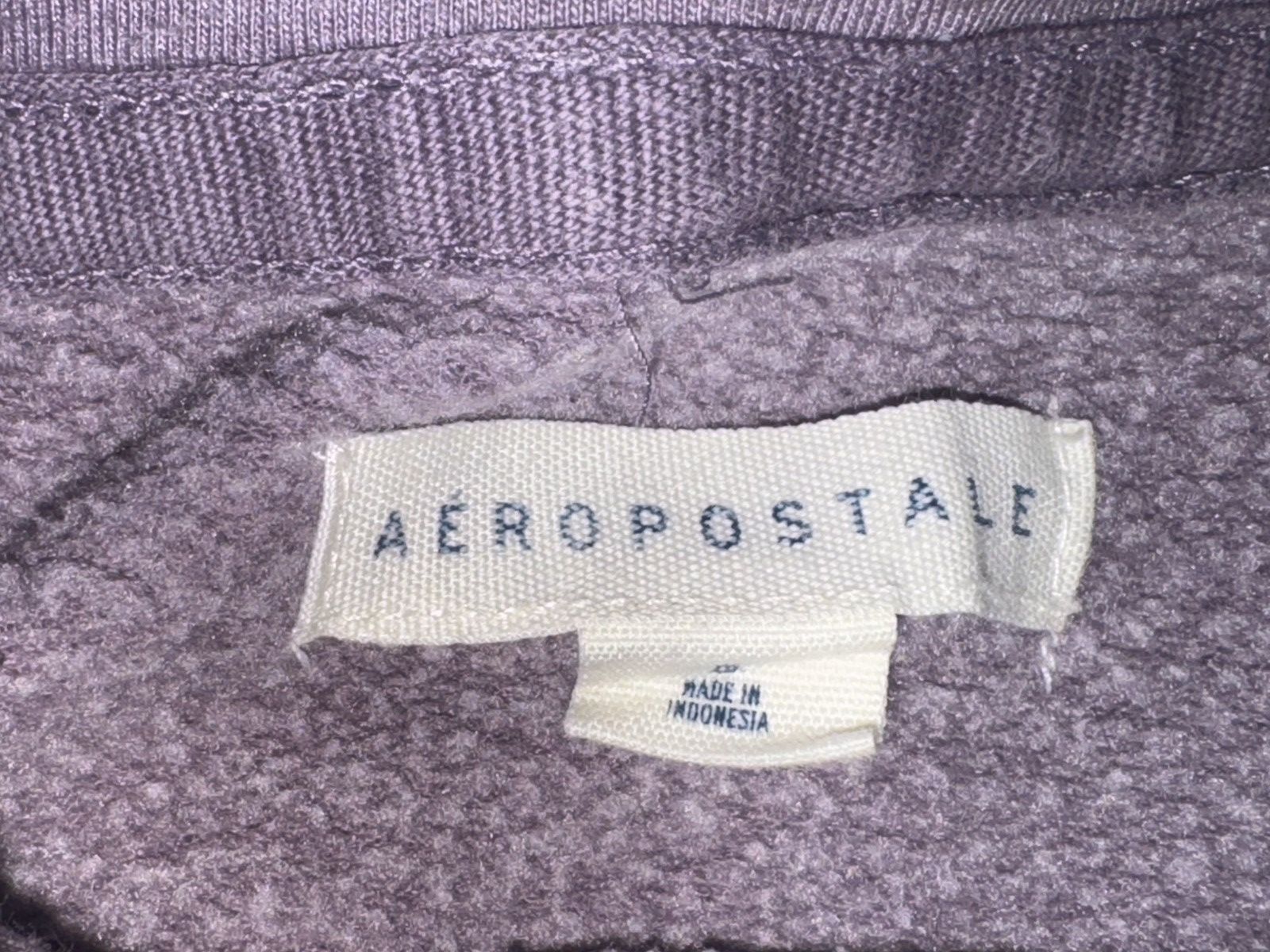 Aeropostale Womens Small Embroidered Purple Aeropostale Hoodie Sweater Size S / US 4 / IT 40 - 3 Thumbnail