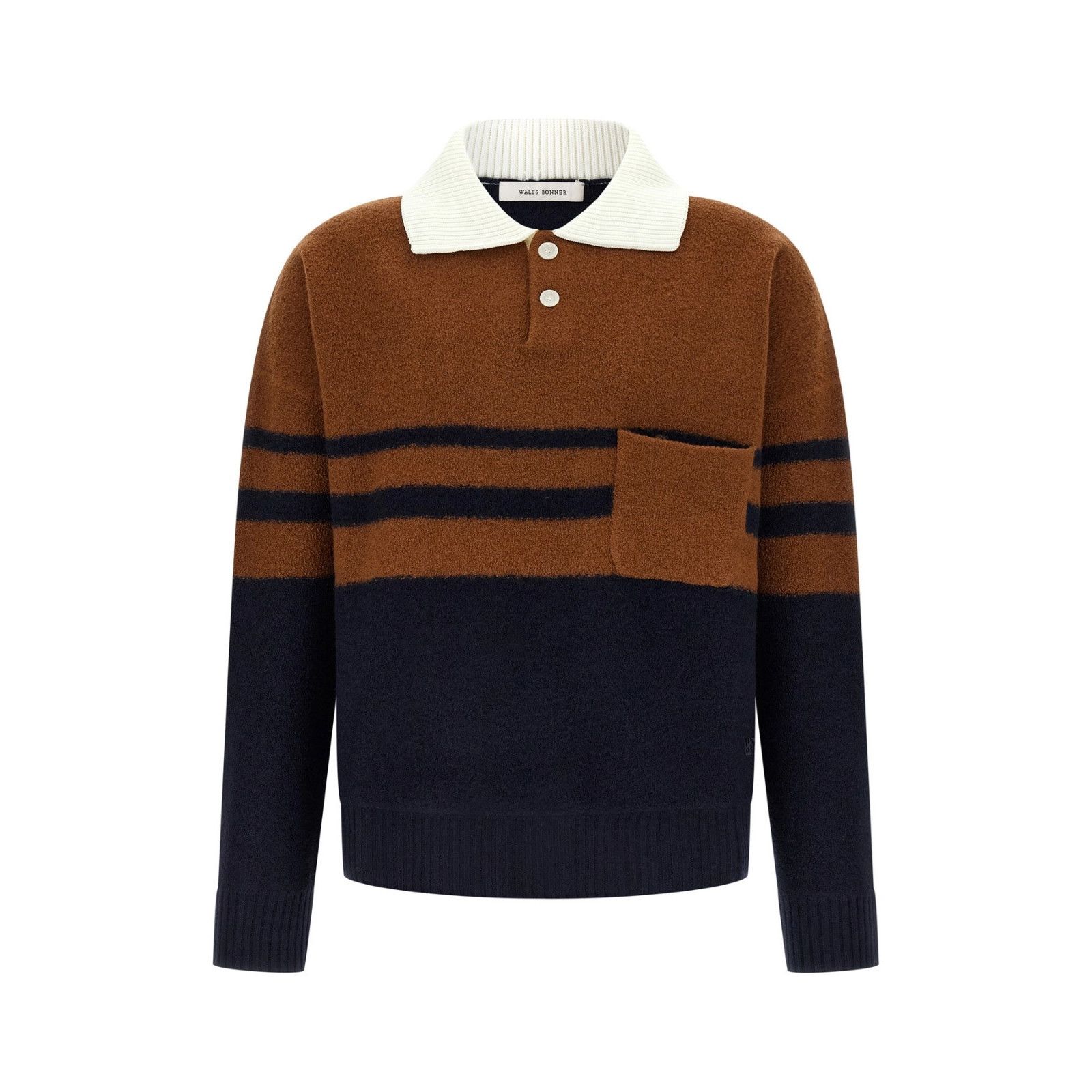 WALES BONNER Brown/Blue Wool Sweater New & Authentic (Men's