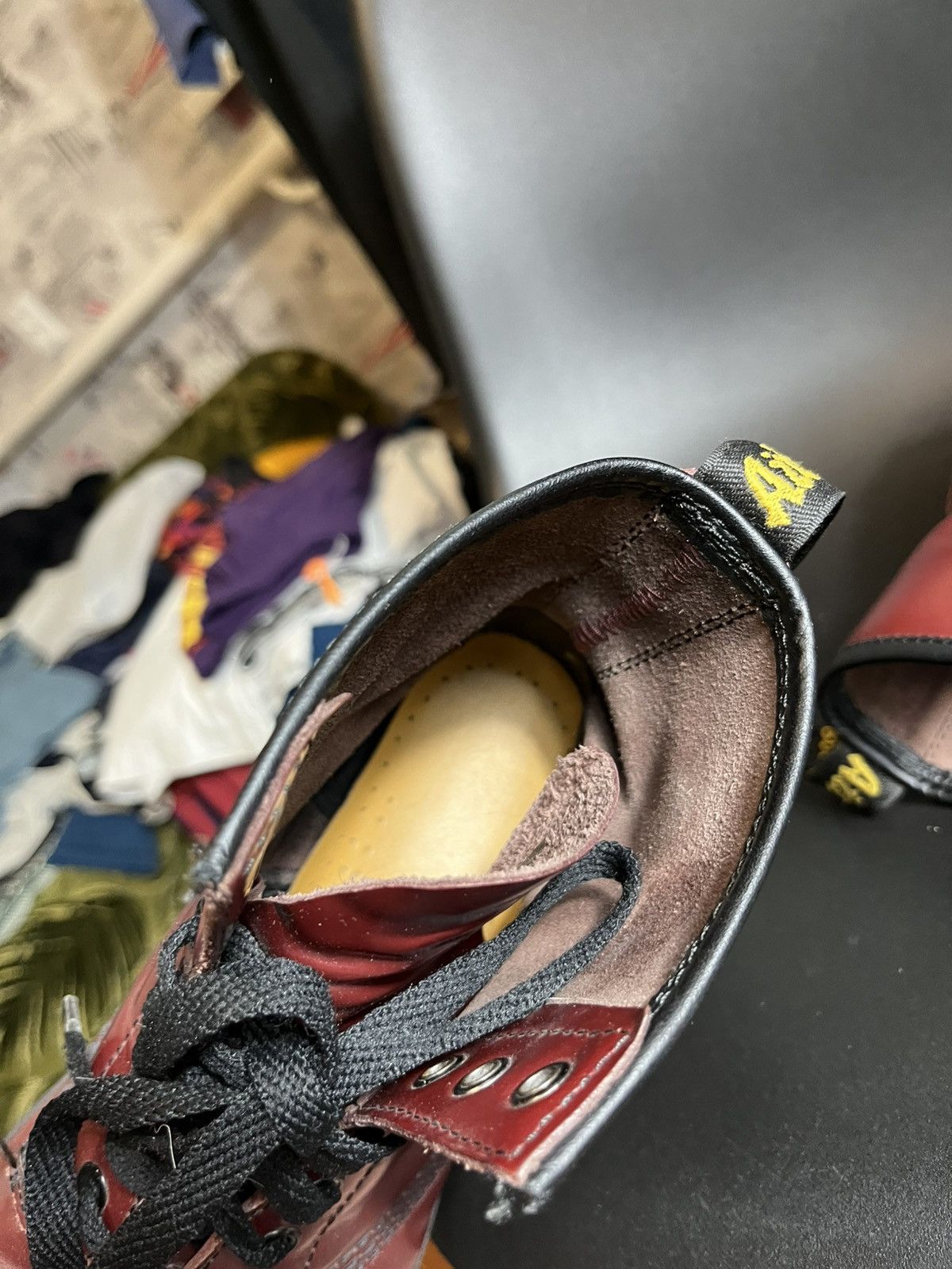 Dr. Martens VINTAGE DR MARTENS 1460 CHERRY RED LEATHER COMBAT BOOTS Size US 8 / EU 41 - 8 Thumbnail