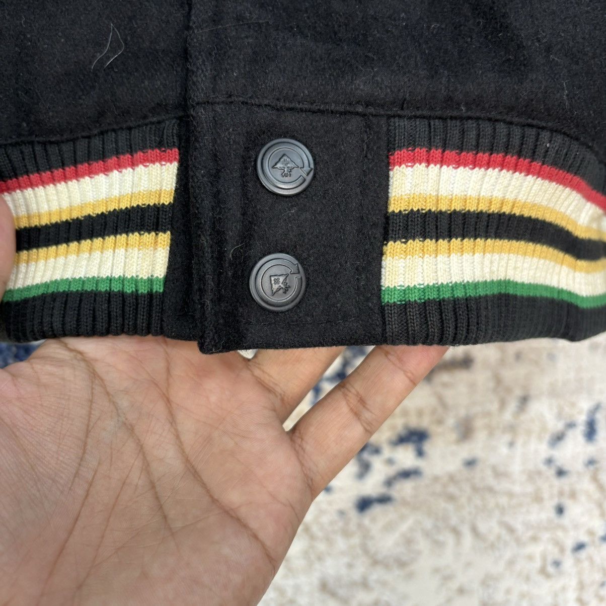 LRG × Vintage NEED GONE‼️ Vintage LRG Rasta Varsity Letterman Wool Jacket Size US XL / EU 56 / 4 - 11 Thumbnail