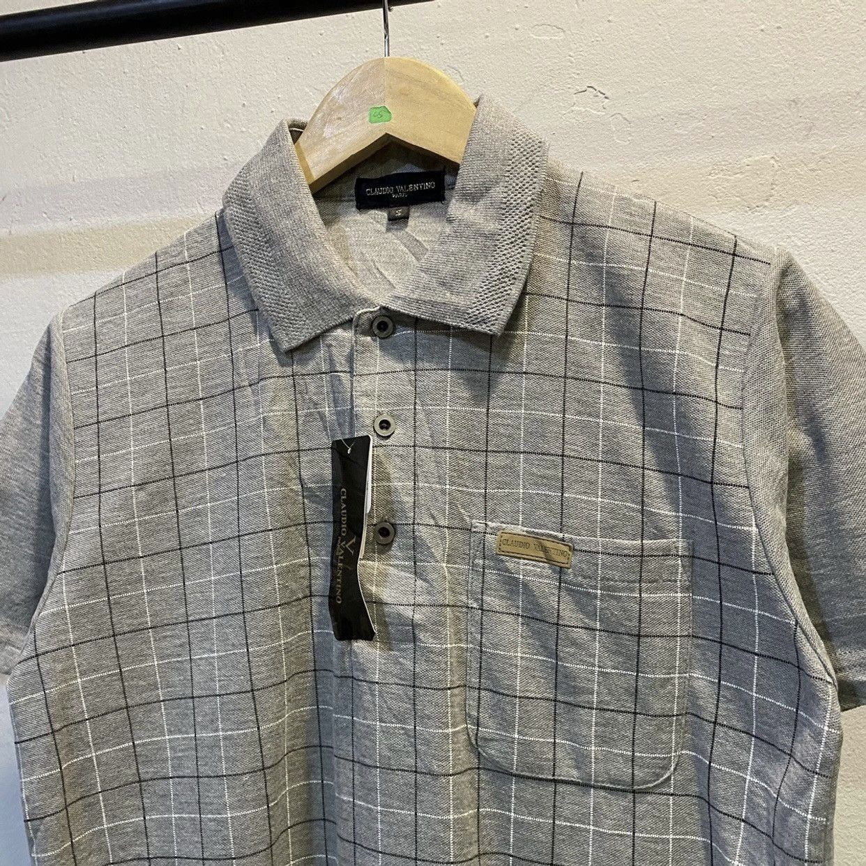 Valentino NWT Vintage Claudio Valentino Paris Grid Check Polo Shirt Size US S / EU 44-46 / 1 - 3 Thumbnail