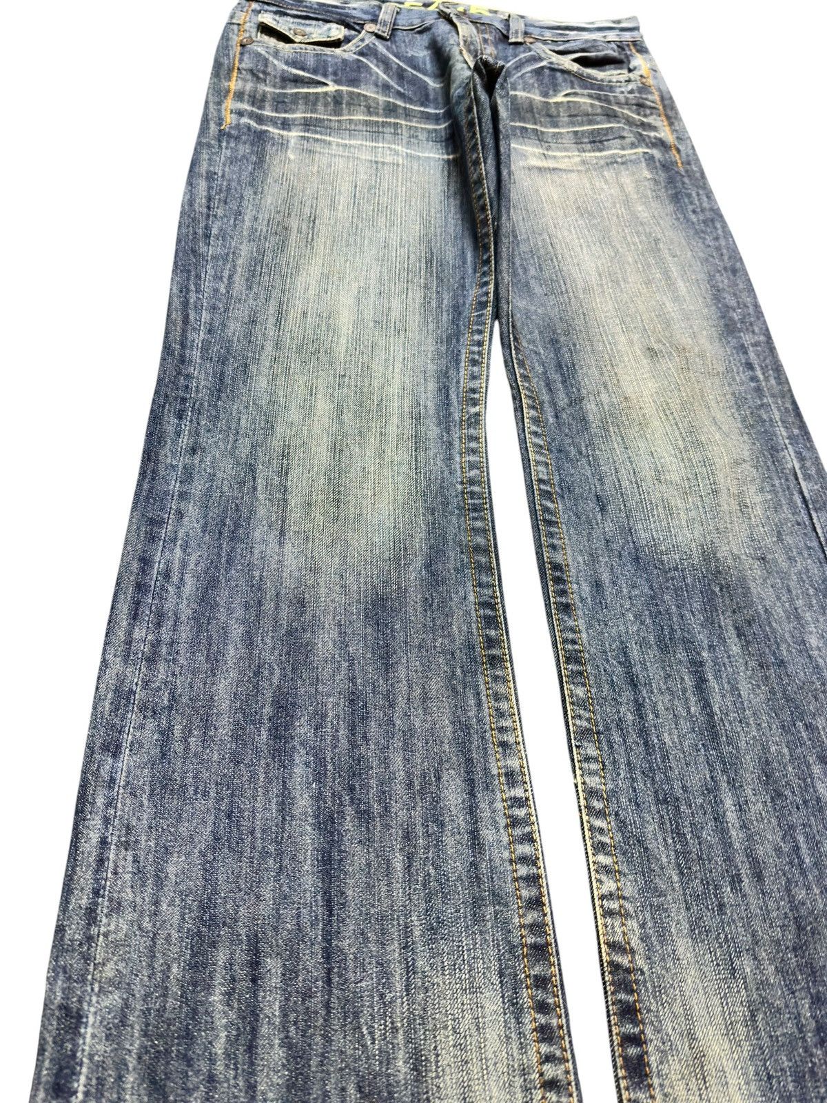 5351 POUR LES HOMMES Vintage 5445 Flare Bootcut Whiskers Grunge Denim Size US 34 / EU 50 - 3 Thumbnail