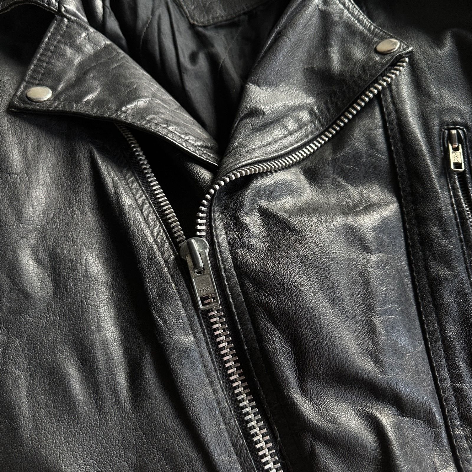 Leather Vintage Real Leather Biker Moto Motorcycle Jacket 9449AC Size US S / EU 44-46 / 1 - 3 Thumbnail