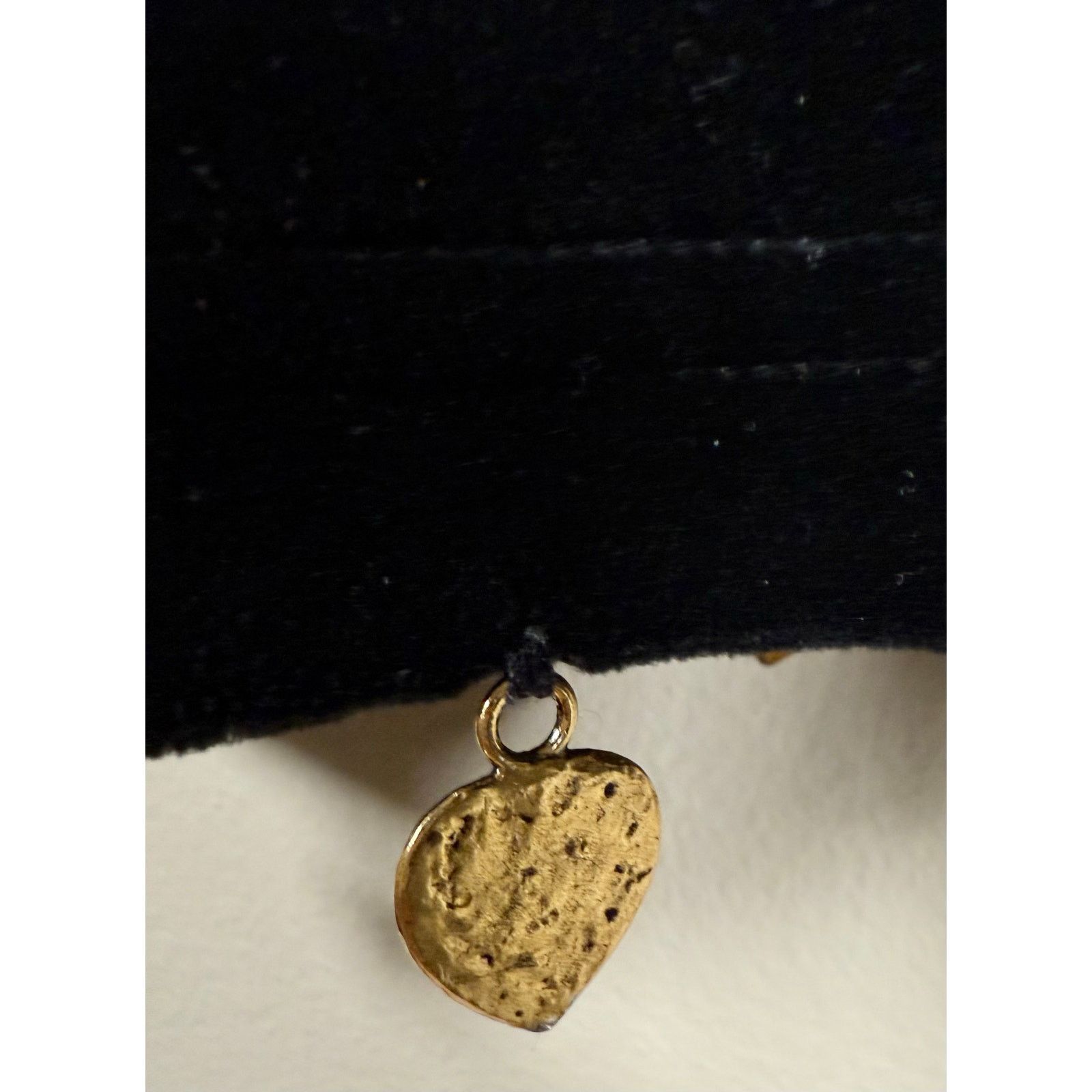 Sonia Rykiel Sonia Rykiel Velvet Funnel Neck Top w/Gold Heart Charms L Size L / US 10 / IT 46 - 8 Thumbnail