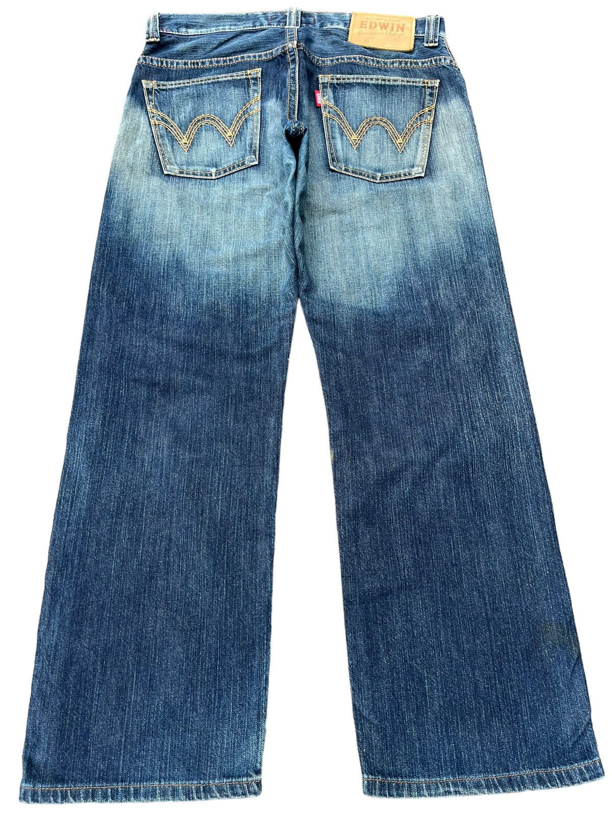 Edwin Vintage Japanese Brand Edwin Distressed Wide Leg Jeans Size US 34 / EU 50 - 2 Thumbnail
