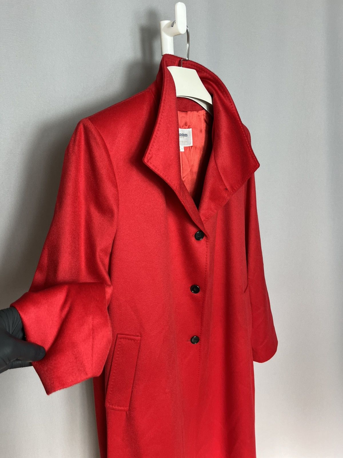 Johnstons Of Elgin Johnstons of Elgin Women's Red 100% Cashmere Coat Long Size XXL / US 16-18 / IT 52-54 - 5 Thumbnail