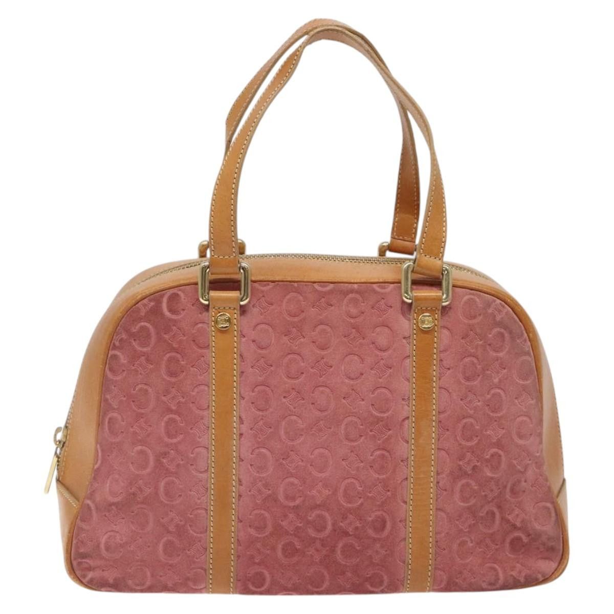 Celine CELINE C Macadam Canvas Hand Bag Suede Pink Gold Size ONE SIZE - 2 Thumbnail