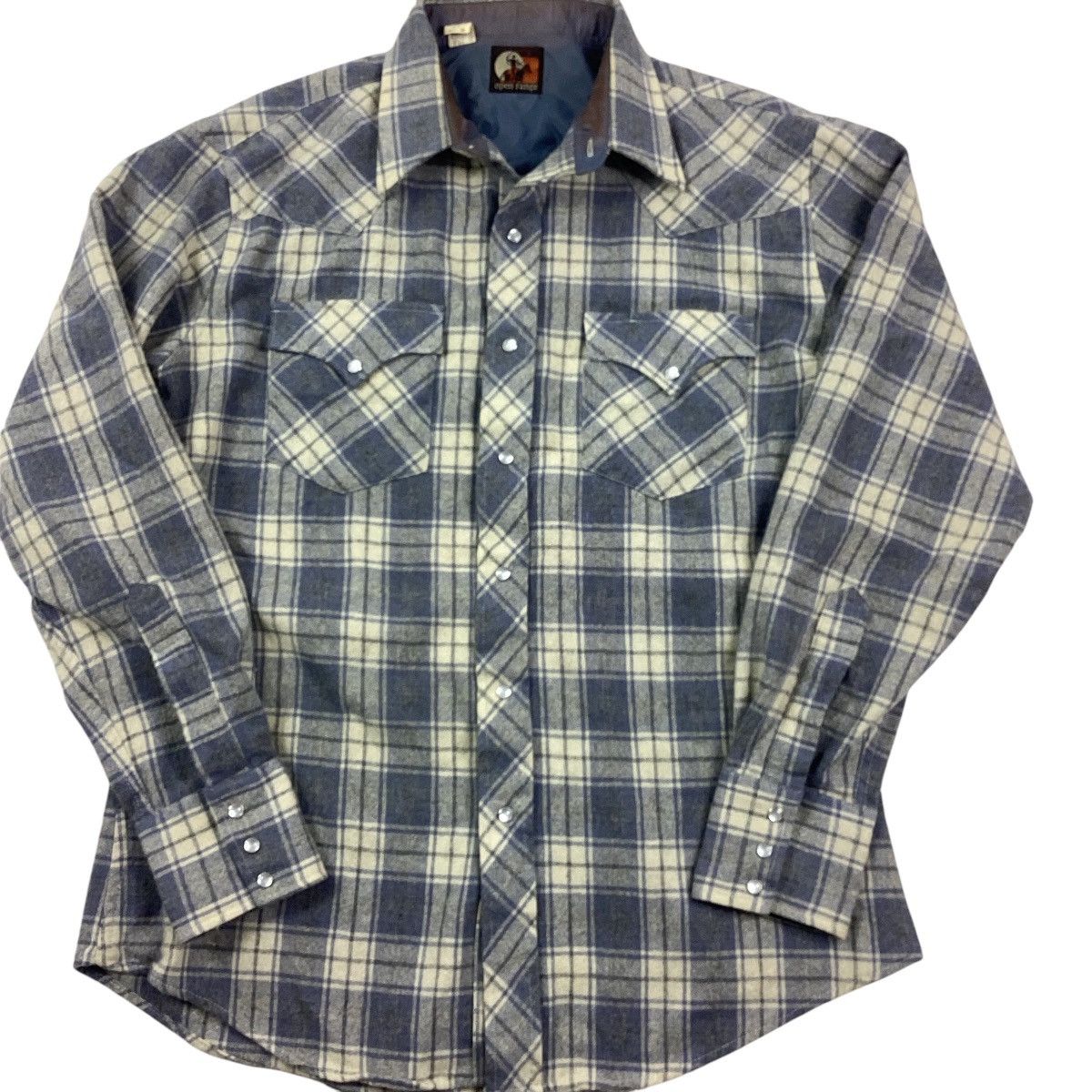 Vintage × Wrangler Vintage plaid wool Open Range pearl snap flannel. 70/80’s Size US M / EU 48-50 / 2 - 1 Thumbnail