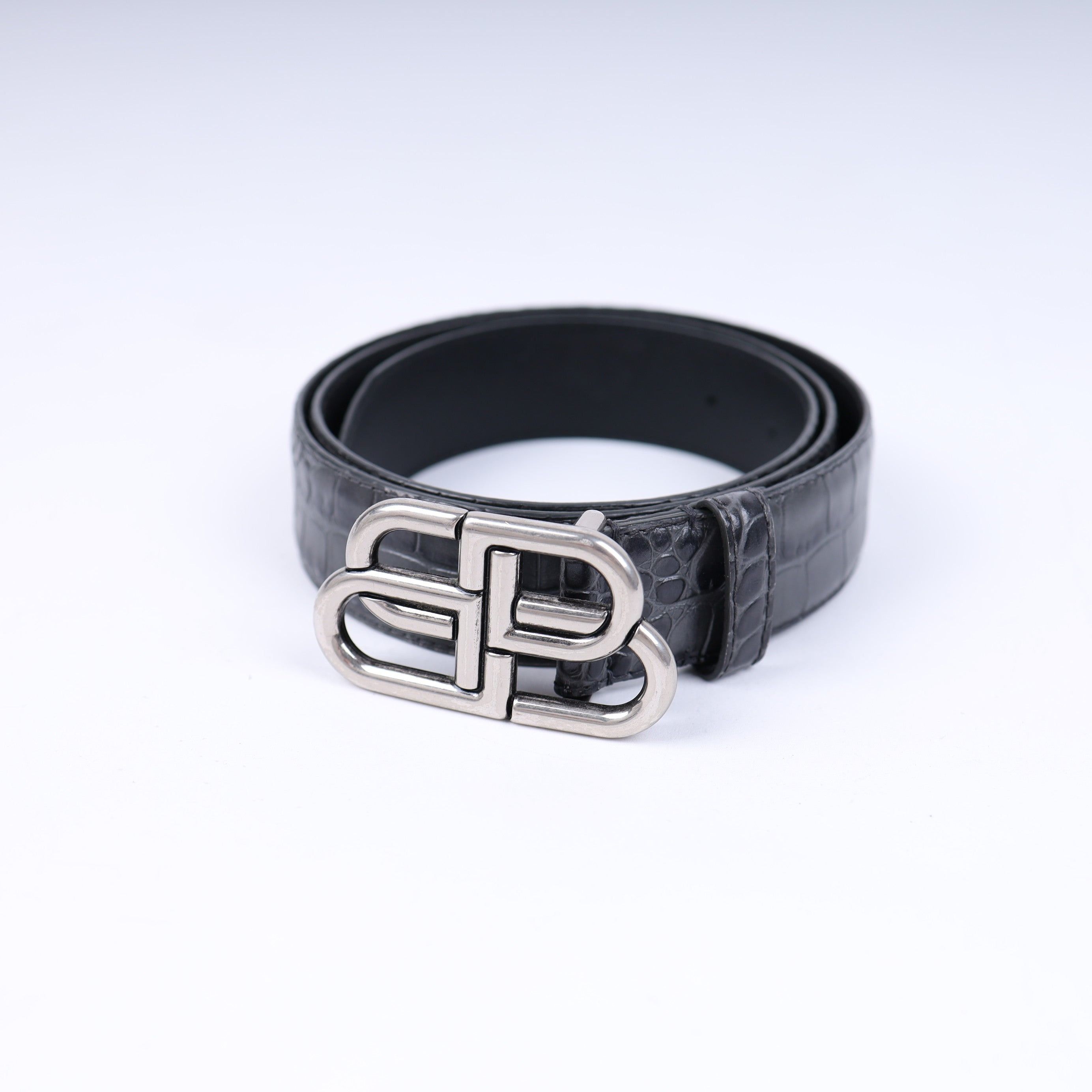 Balenciaga BALENCIAGA BB BELT CROC BELT Size 34 - 7 Thumbnail
