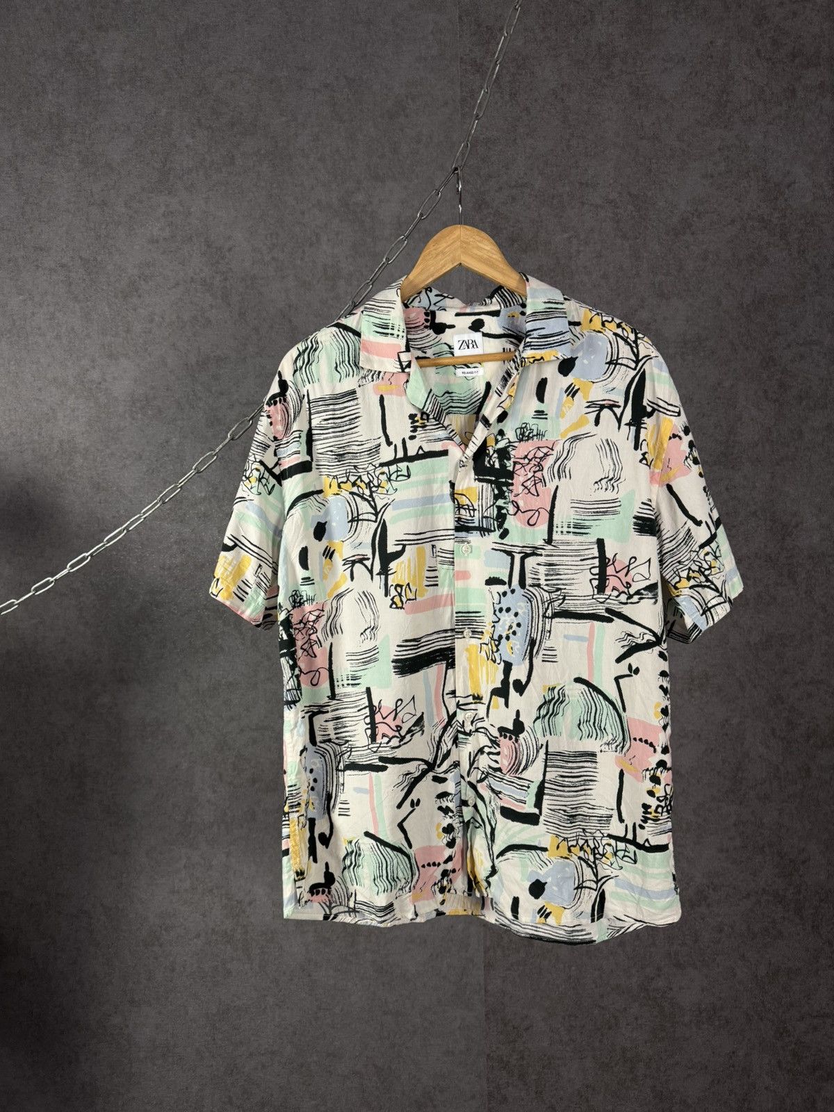 Zara Zara Man designer art crazy hawaiian shirt Size US L / EU 52-54 / 3 - 1 Thumbnail