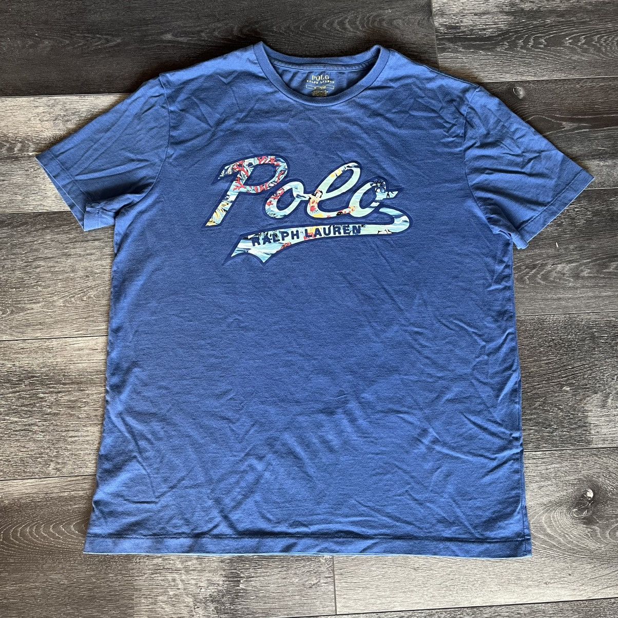 Polo Ralph Lauren × Vintage Vintage Polo Ralph Lauren Hawaiian Script Graphic Logo Tee Size US M / EU 48-50 / 2 - 1 Thumbnail