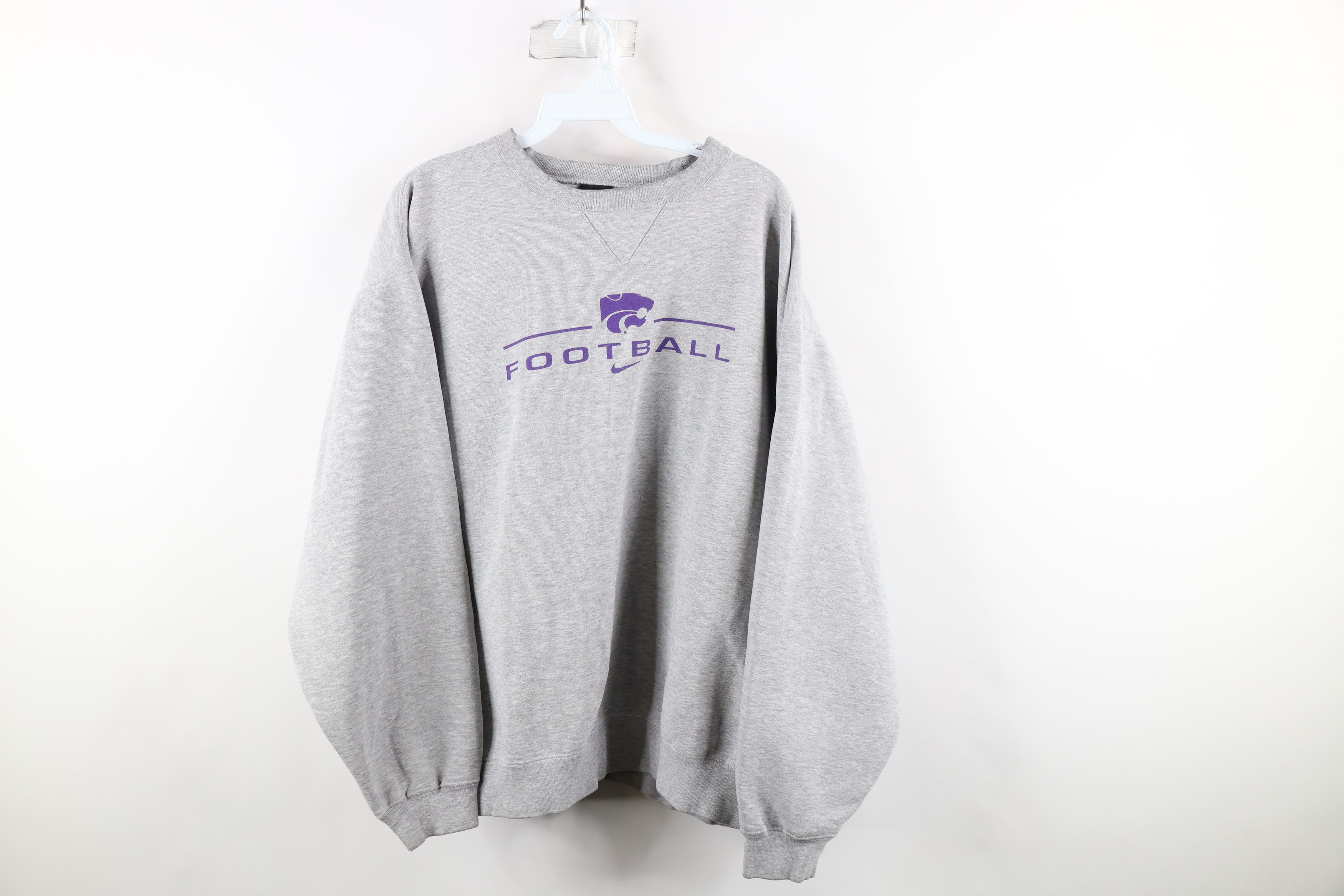 Nike × Vintage Vintage Nike Mini Swoosh Kansas State University Sweatshirt Size US XL / EU 56 / 4 - 1 Thumbnail