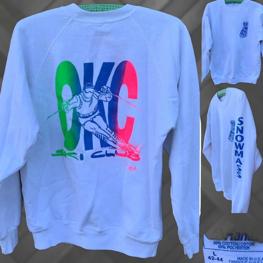 Hanes vintage OKC Ski Club 1992 FSA Flatland Ski Association Race Team sweatshirt Sz L Size US L / EU 52-54 / 3 - 1 Thumbnail