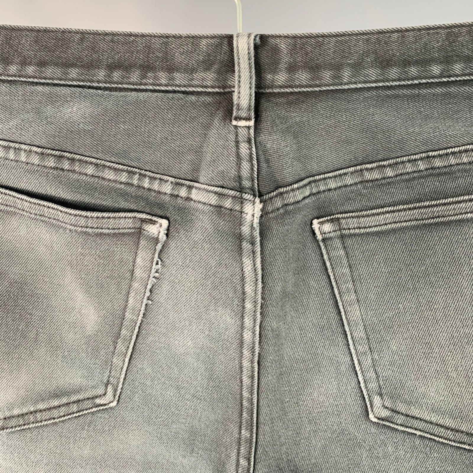 A.P.C. 33 Grey Cotton Blend Twill Slim Tapered Button Fly Jeans Size US 33 - 3 Thumbnail