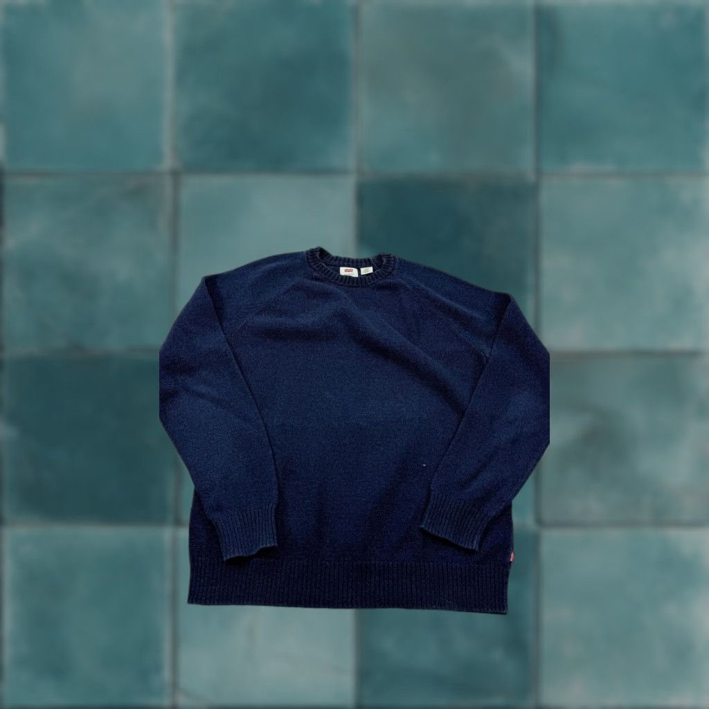Levi's Levi's Sweater Mens L Blue 100% Cotton Crewneck Raglan Knit Pullover Shirt Size US L / EU 52-54 / 3 - 1 Thumbnail