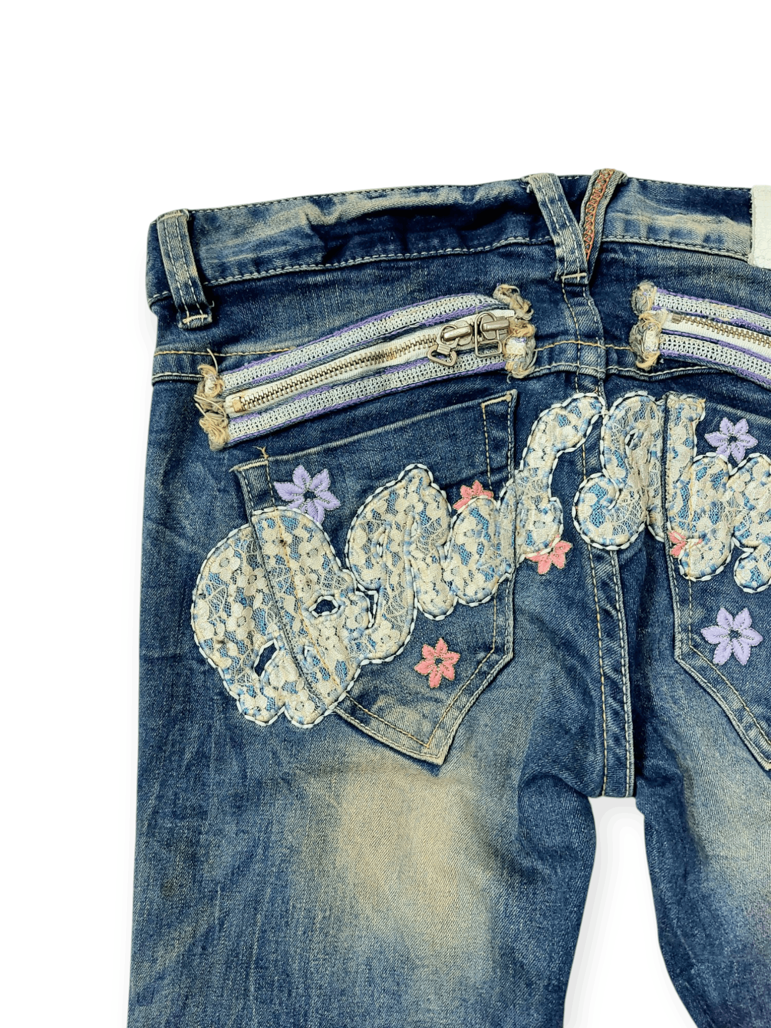 Designer 🔥Red Pepper Jeans Flare Embroidery Florish Skull Size 31" - 14 Thumbnail