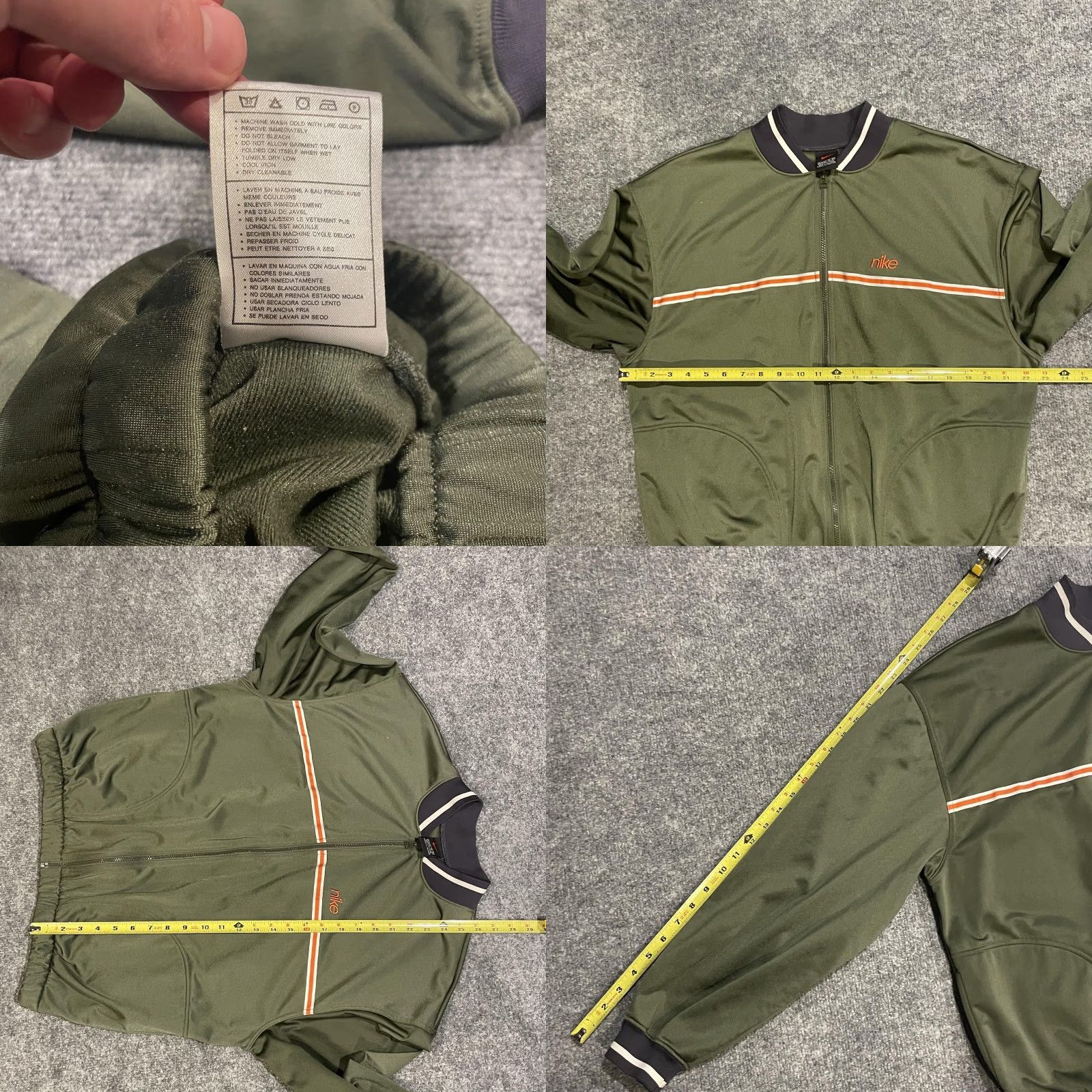Nike VINTAGE Nike Track Jacket Mens XL Green Orange Full Zip Athletic Polyester Size US XL / EU 56 / 4 - 8 Thumbnail