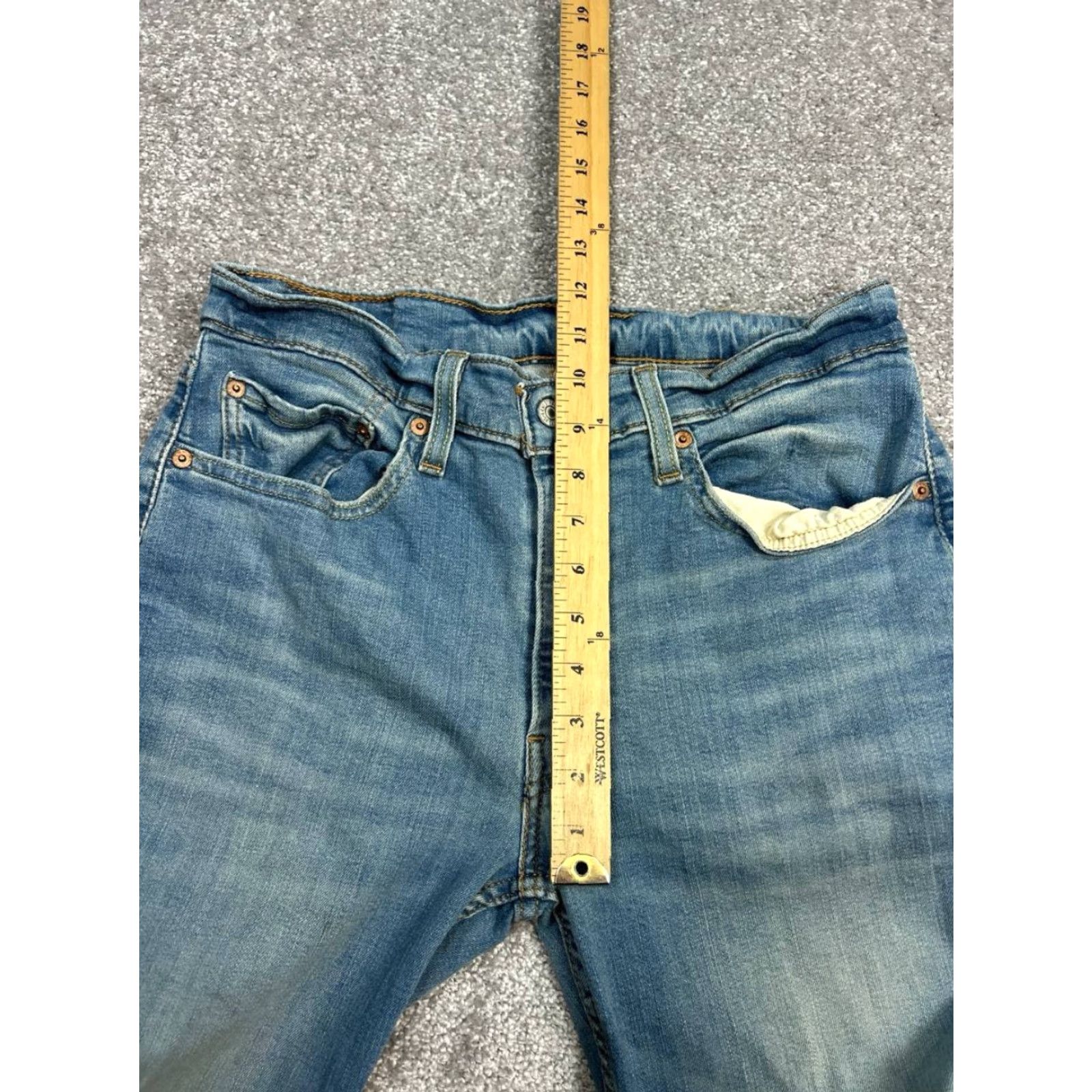 Levi's Levis 514 Jeans Mens 32 Blue Denim Cotton Stretch Mid Rise Straight Leg 29x30 Size US 32 / EU 48 - 4 Thumbnail