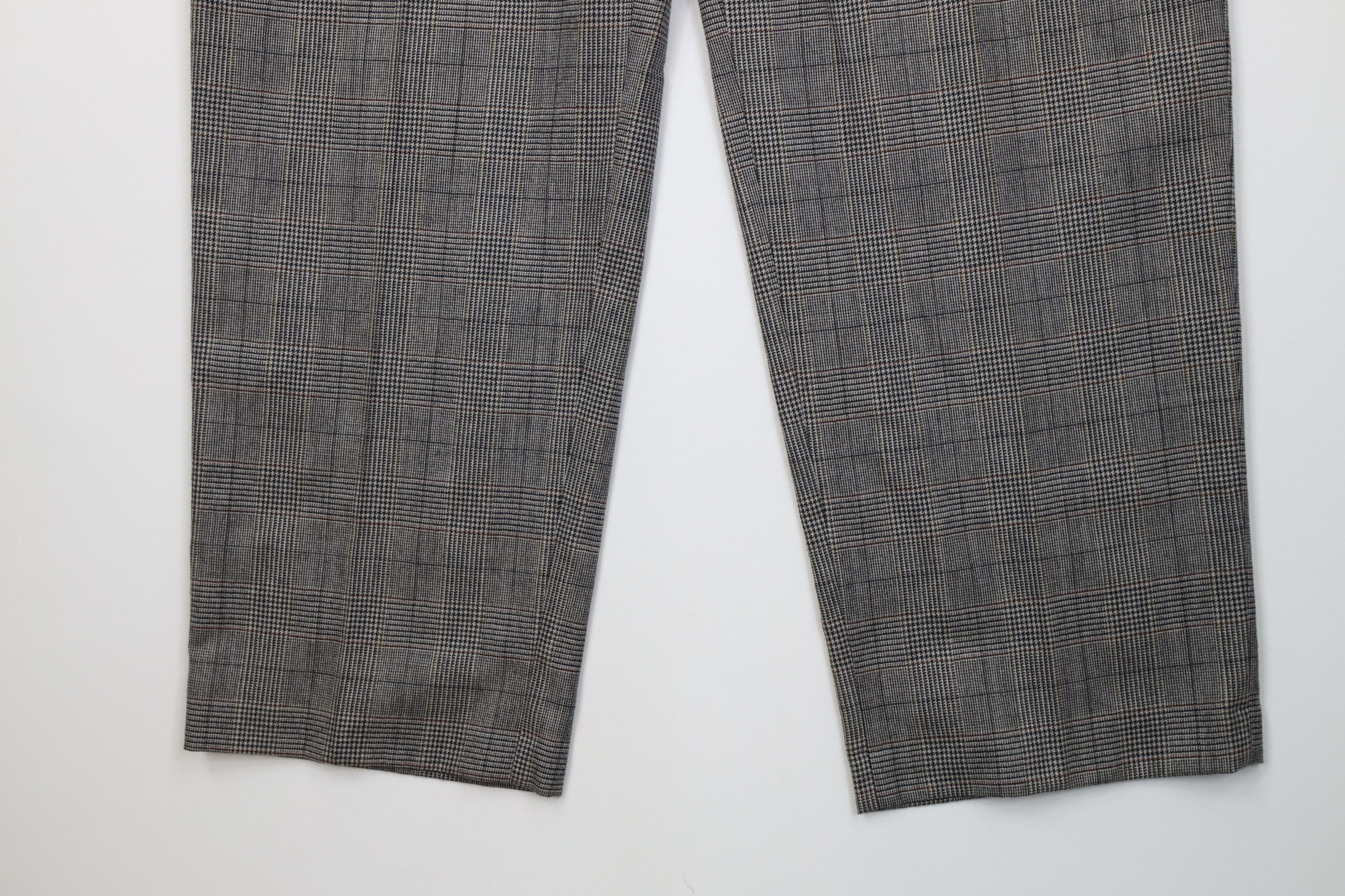 Vintage Vintage 70s Streetwear Knit Wide Leg Chino Pants Plaid USA Size US 34 / EU 50 - 4 Thumbnail
