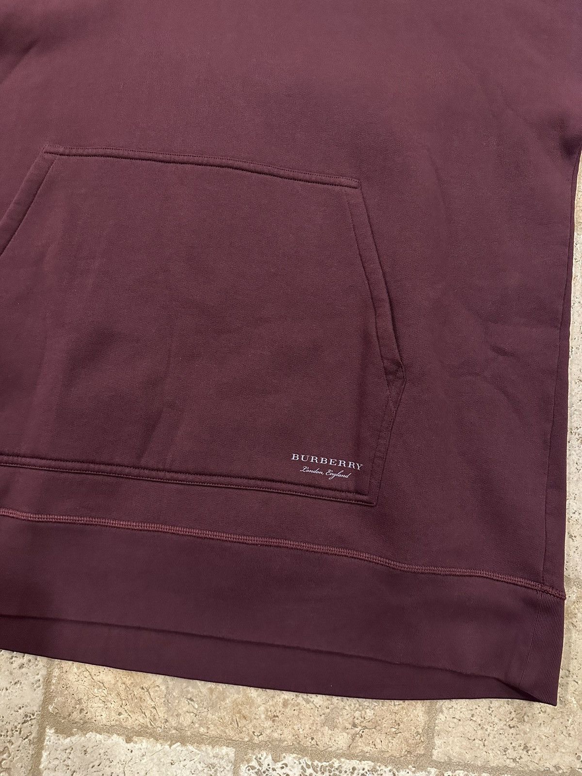 Burberry Burberry London England Wine / Grey Striped Pullover Hoodie Size US M / EU 48-50 / 2 - 6 Thumbnail