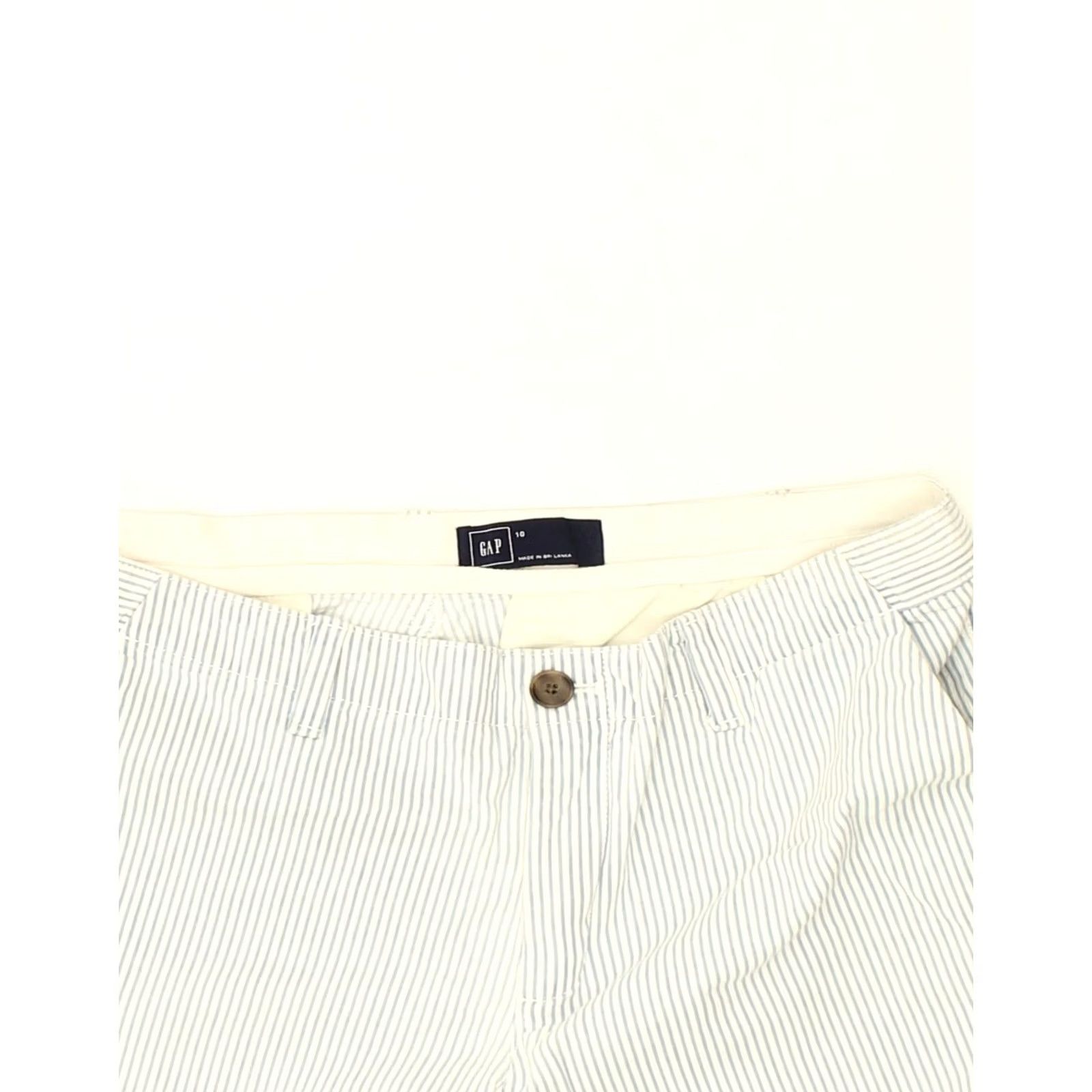 Gap GAP Womens Tapered Chino Trousers Blue Striped Cotton US 10 Large W32 L28 Size 36" / US 14 / IT 50 - 3 Thumbnail