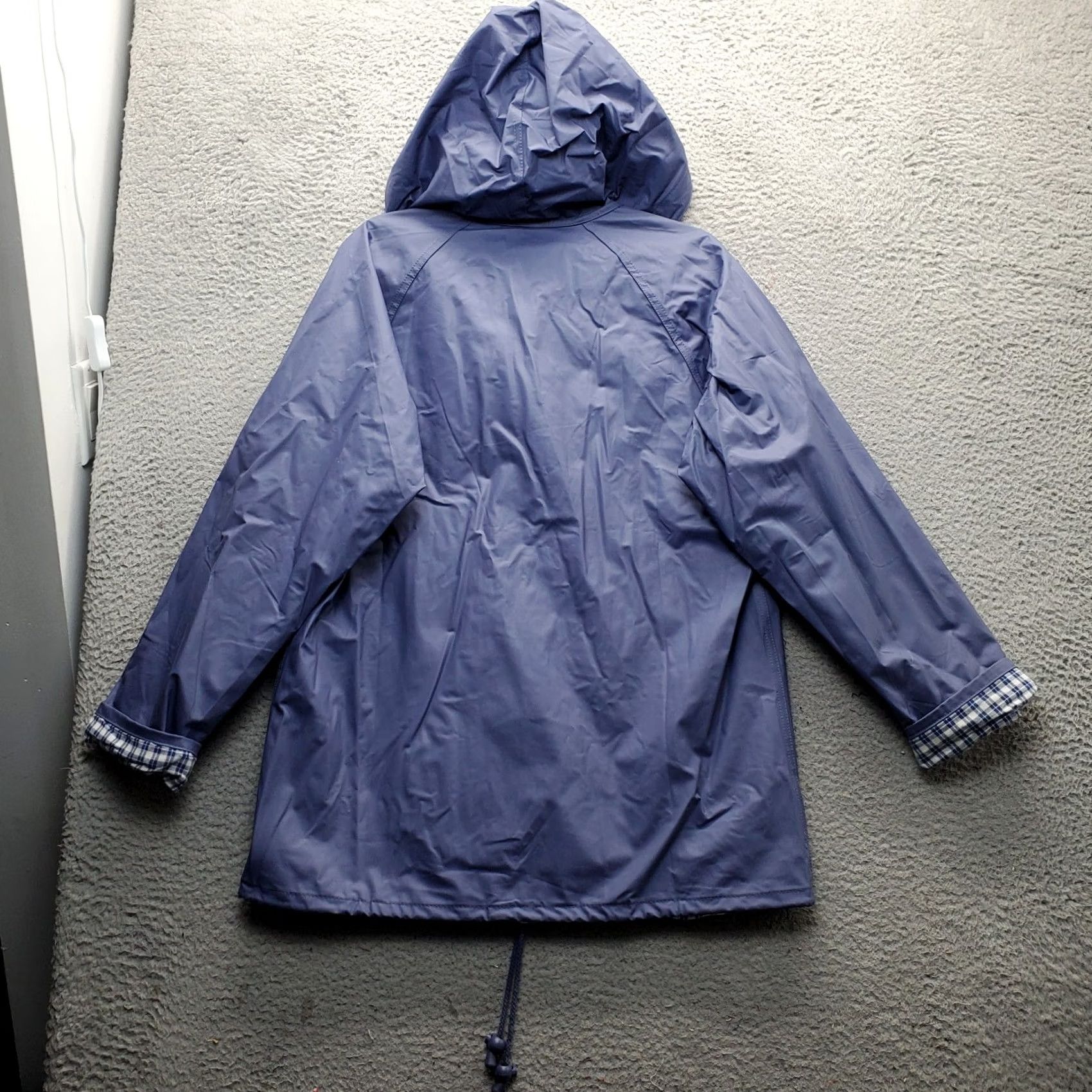 Vintage Rain-Shine Hooded Jacket Womens M Blue Plaid Lined Thermal Full Zip Shirt Womens M Blue Plaid Thermal Full Zip Size M / US 6-8 / IT 42-44 - 2 Thumbnail