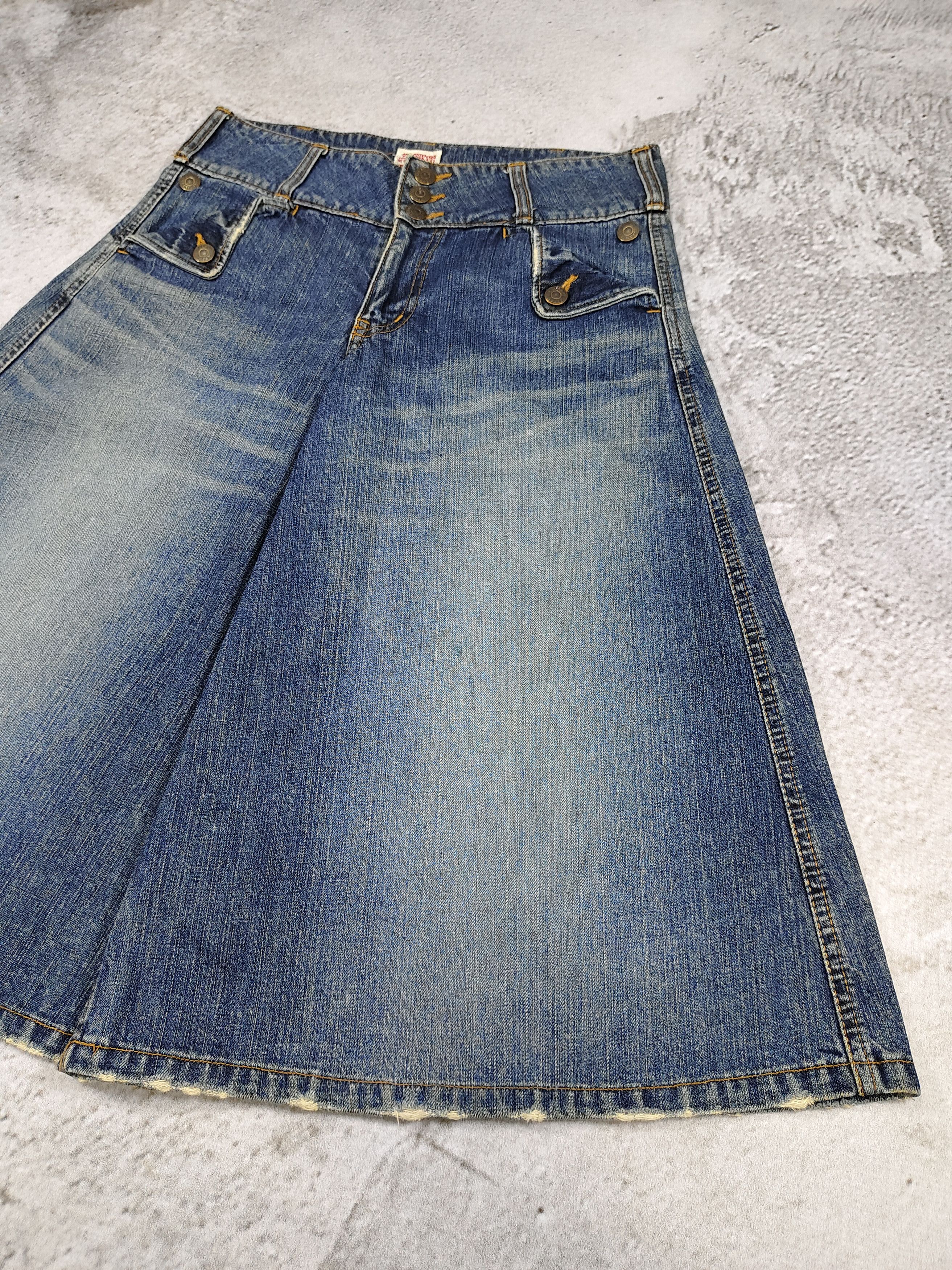 Beams Plus 2000s Beams Boy- Hakama Silhouete Coulotte Wide Leg Denim Size 30" / US 8 / IT 44 - 3 Thumbnail