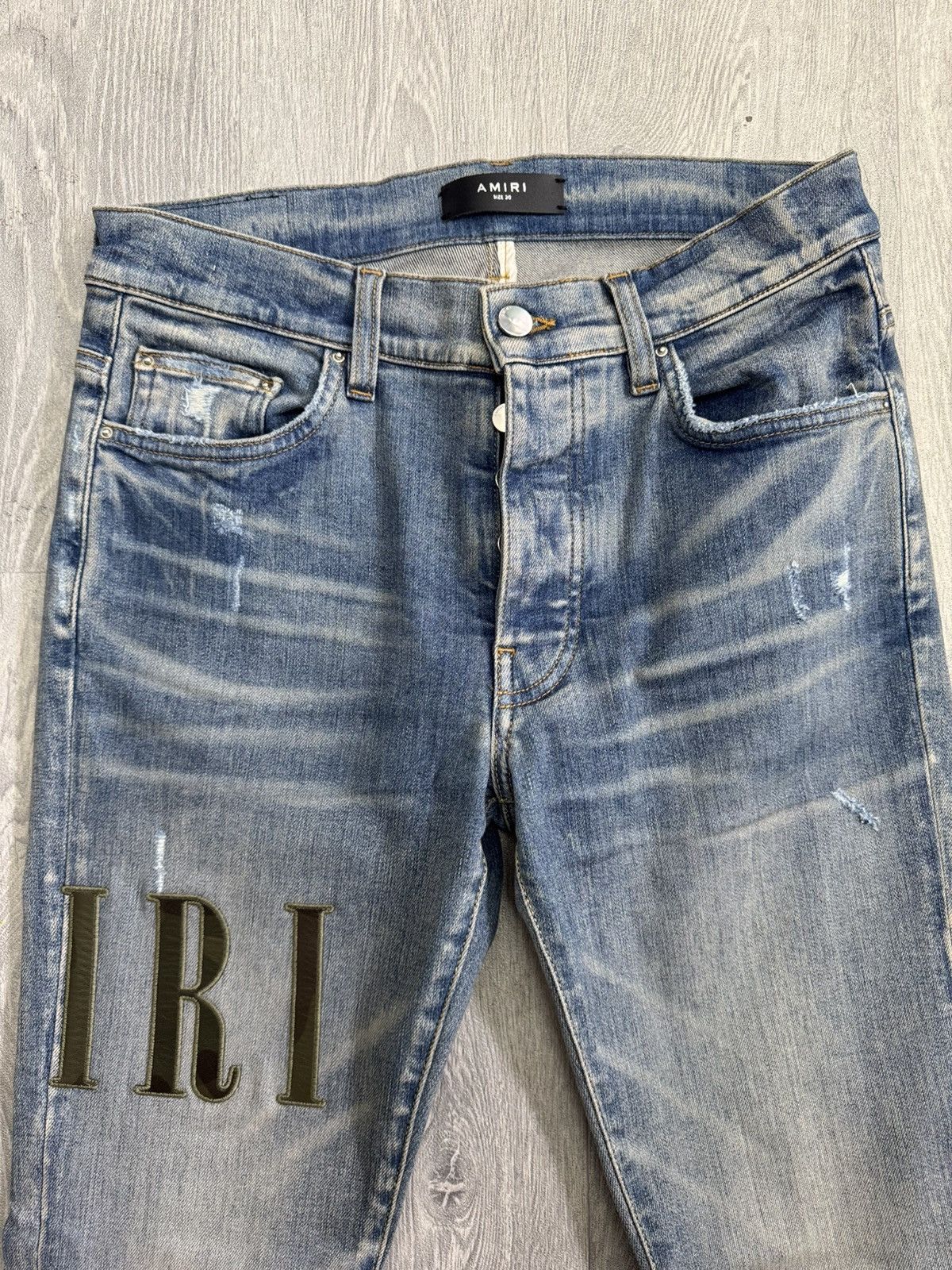 Amiri Amiri Clay Indigo Appliqué Logo Jeans Size US 30 / EU 46 - 3 Thumbnail