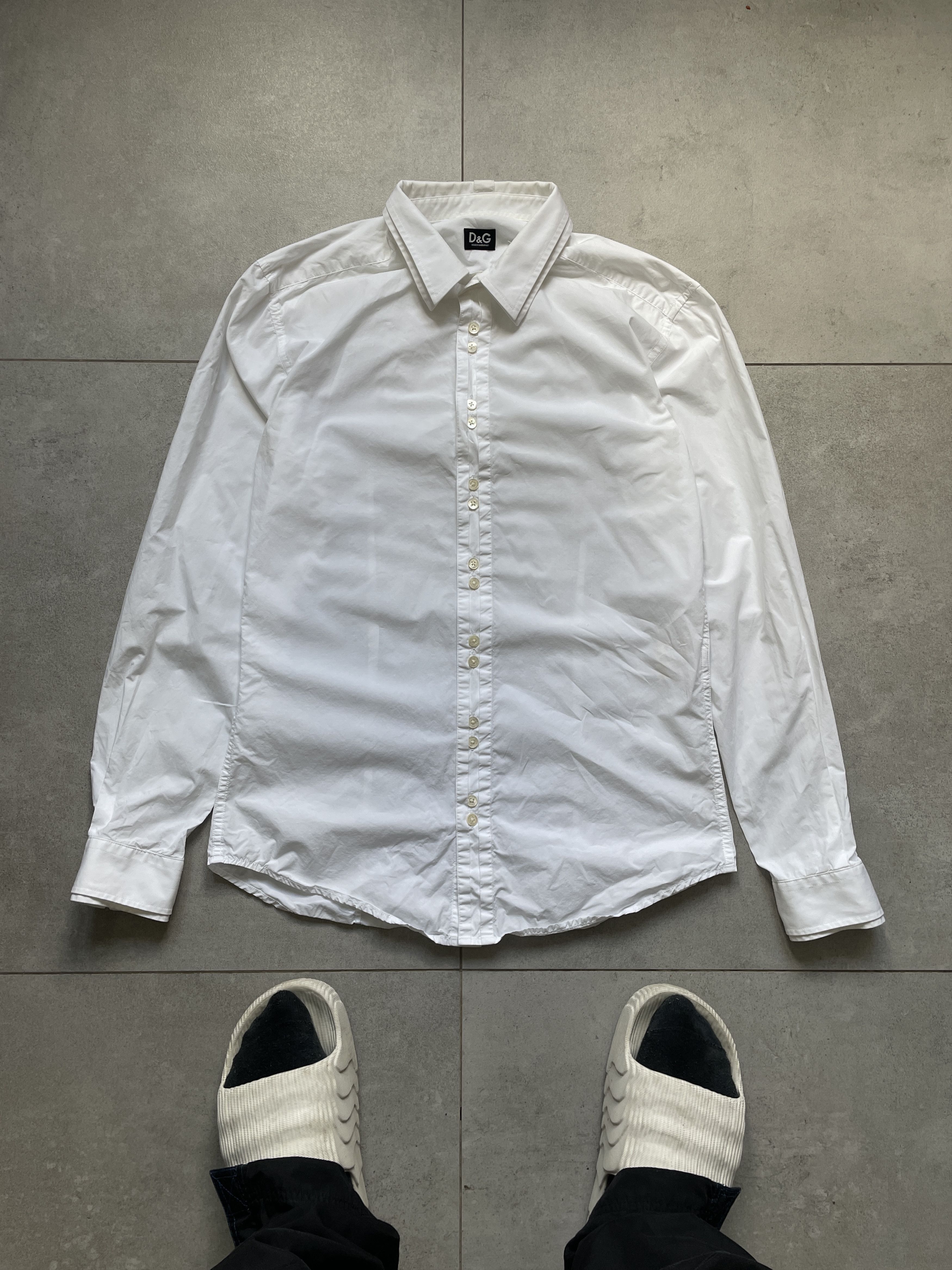 Dolce & Gabbana Y2K WHITE DOUBLE BUTTON COLLAR CUFFS RUNAWAY D&G SHIRT Size US M / EU 48-50 / 2 - 2 Thumbnail