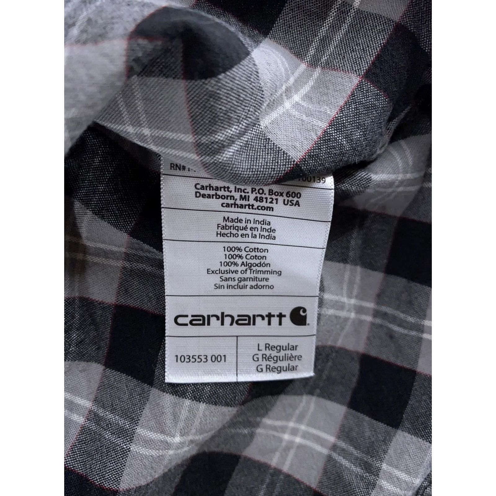Carhartt Carhartt Plaid Button-Down Shirt Mens Large Gray Short Sleeve Workwear Size US L / EU 52-54 / 3 - 8 Thumbnail