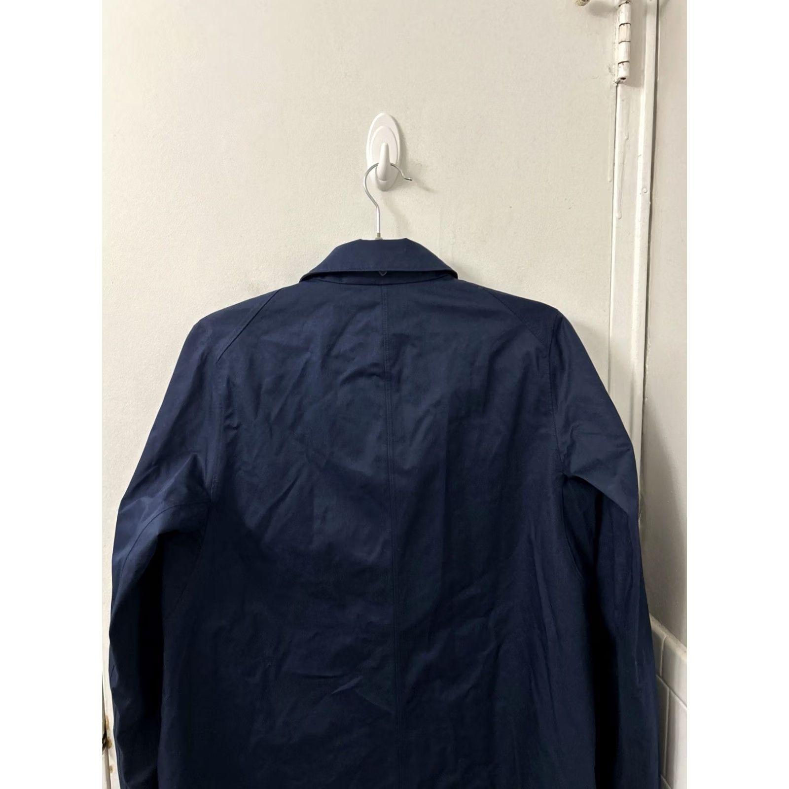 Uniqlo Uniqlo Jacket Womens S Trench Coat Size Navy Button Front Cotton Size S / US 4 / IT 40 - 6 Thumbnail