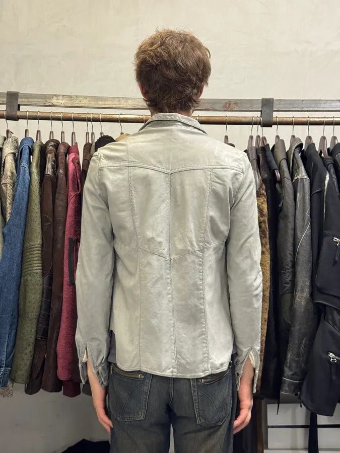 Giorgio Brato Giorgio Brato Grey Leather Buttoned Shirt Size US XS / EU 42 / 0 - 3 Thumbnail