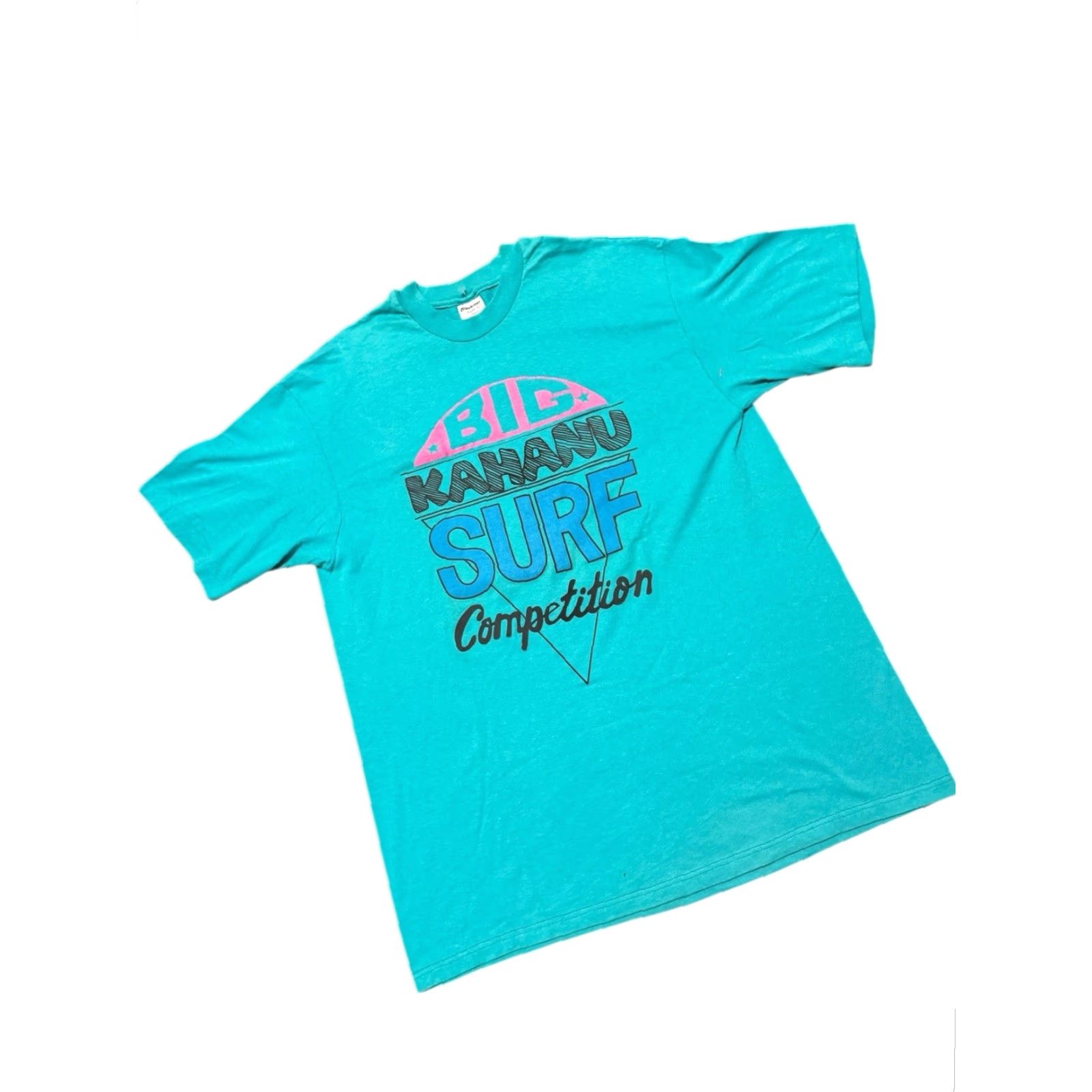 Vintage VINTAGE 80s 90s BIG KAHANU SURF COMPETITION T-Shirt XL Stedman Teal Made In USA Shirt Men XL Yellow USA Surf 80s 90s Size US XL / EU 56 / 4 - 4 Thumbnail