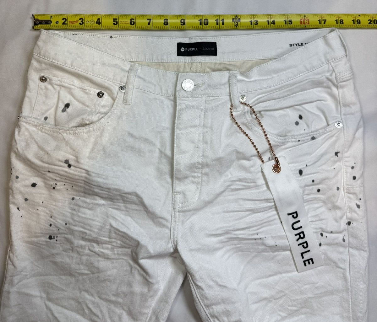 Purple Paint Splatter P001 Slim Fit Low Rise Slim Leg Denim Jeans Size US 36 / EU 52 - 22 Thumbnail