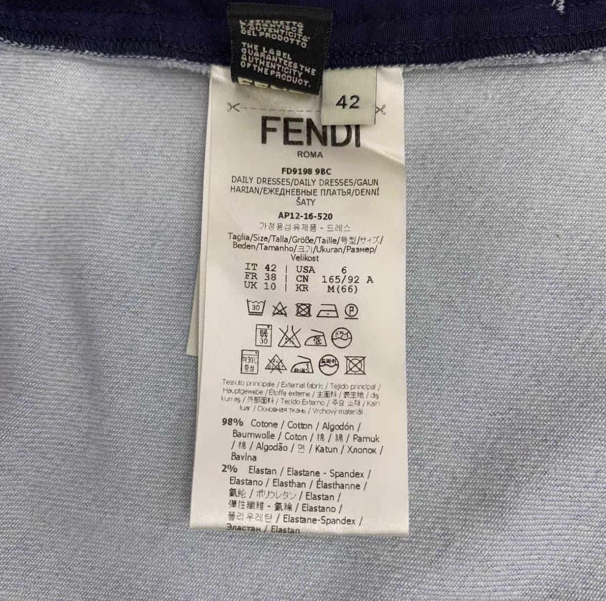 Fendi Fendi Light Blue Floral Decor Denim Camisole Dress K26WX Size M / US 6-8 / IT 42-44 - 6 Thumbnail
