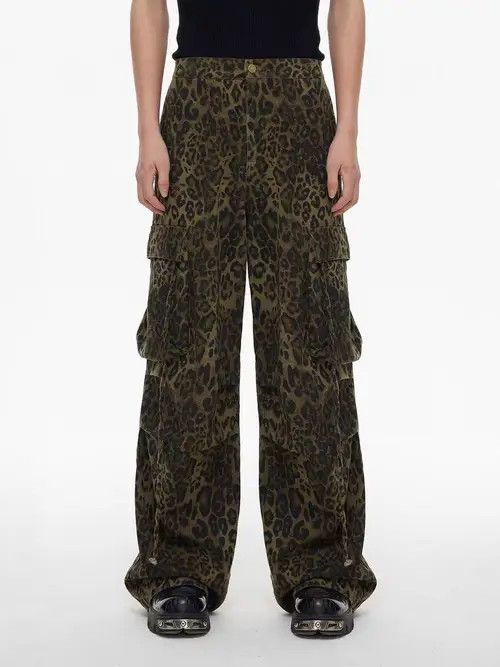 Japanese Brand × Vintage Retro casual leopard print paratrooper cargo trousers Size US 32 / EU 48 - 2 Thumbnail