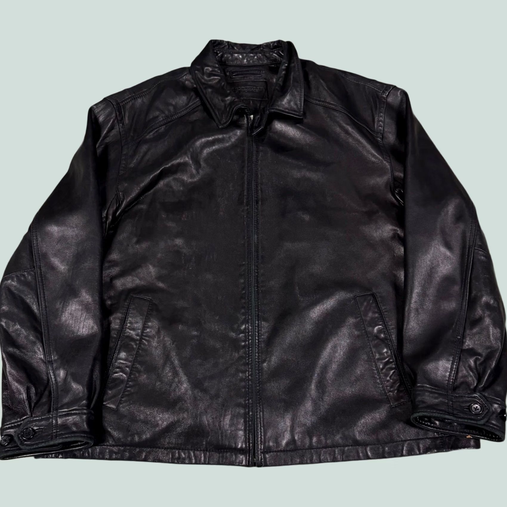 Vintage Roundtree & Yorke Jacket Men’s 2XL Black Lambskin Leather Bomber Butter Soft 90s Classic Motorcycle, Men's (Size Xxl)