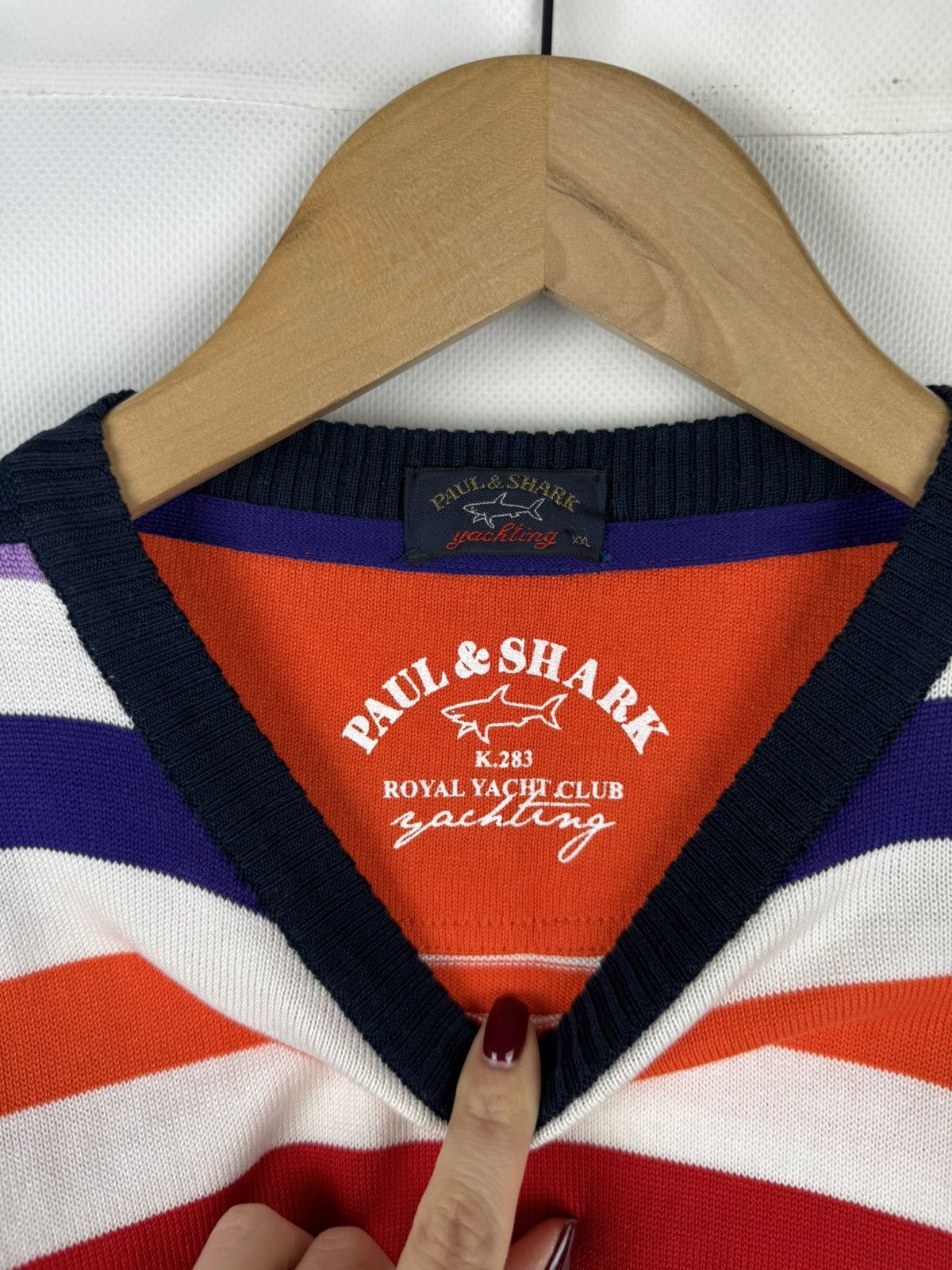 Paul & Shark Paul & Shark Men’s Striped Knitted Crewneck Sweater Pullover Size US XXL / EU 58 / 5 - 9 Thumbnail