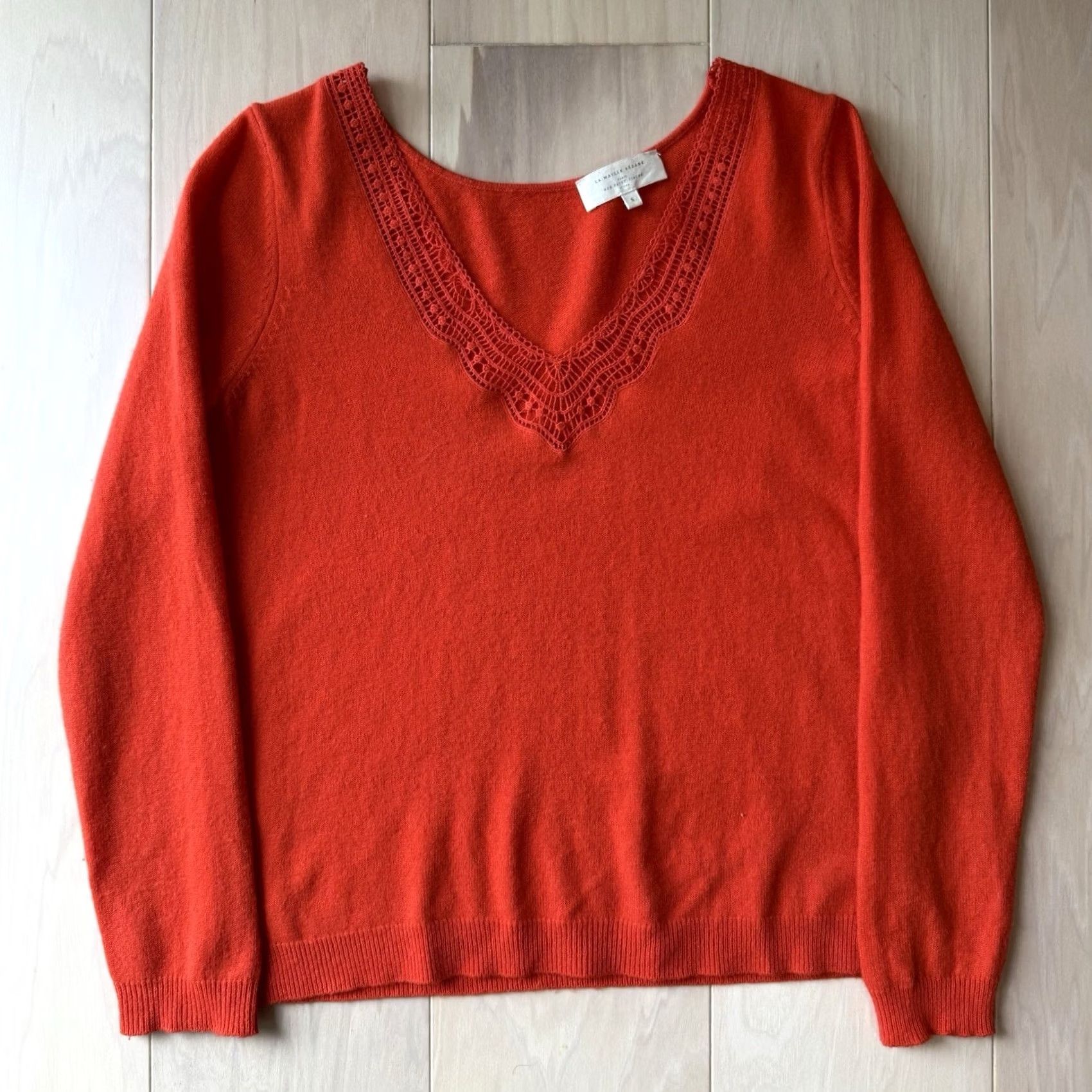 Vintage Sezane Janelle Sweater Women's Small Red Wool Cashmere Glam Boho New York Size S / US 4 / IT 40 - 2 Thumbnail