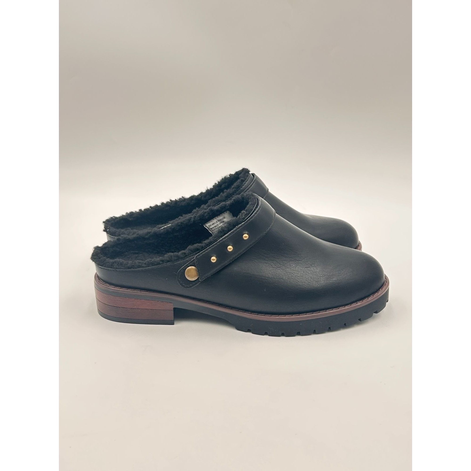 Other Kensie Wrylie Mule Clogs Women US 8.5 Black Faux Fur Lined S Size US 8.5 / IT 38.5 - 1 Thumbnail