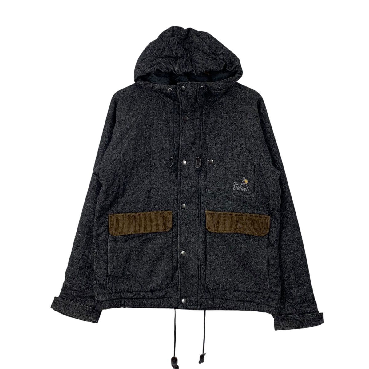Japanese Brand GO SLOW CARAVAN Japanese Brand Outdoor Coduroy Hoodie Jacket Size US M / EU 48-50 / 2 - 1 Thumbnail