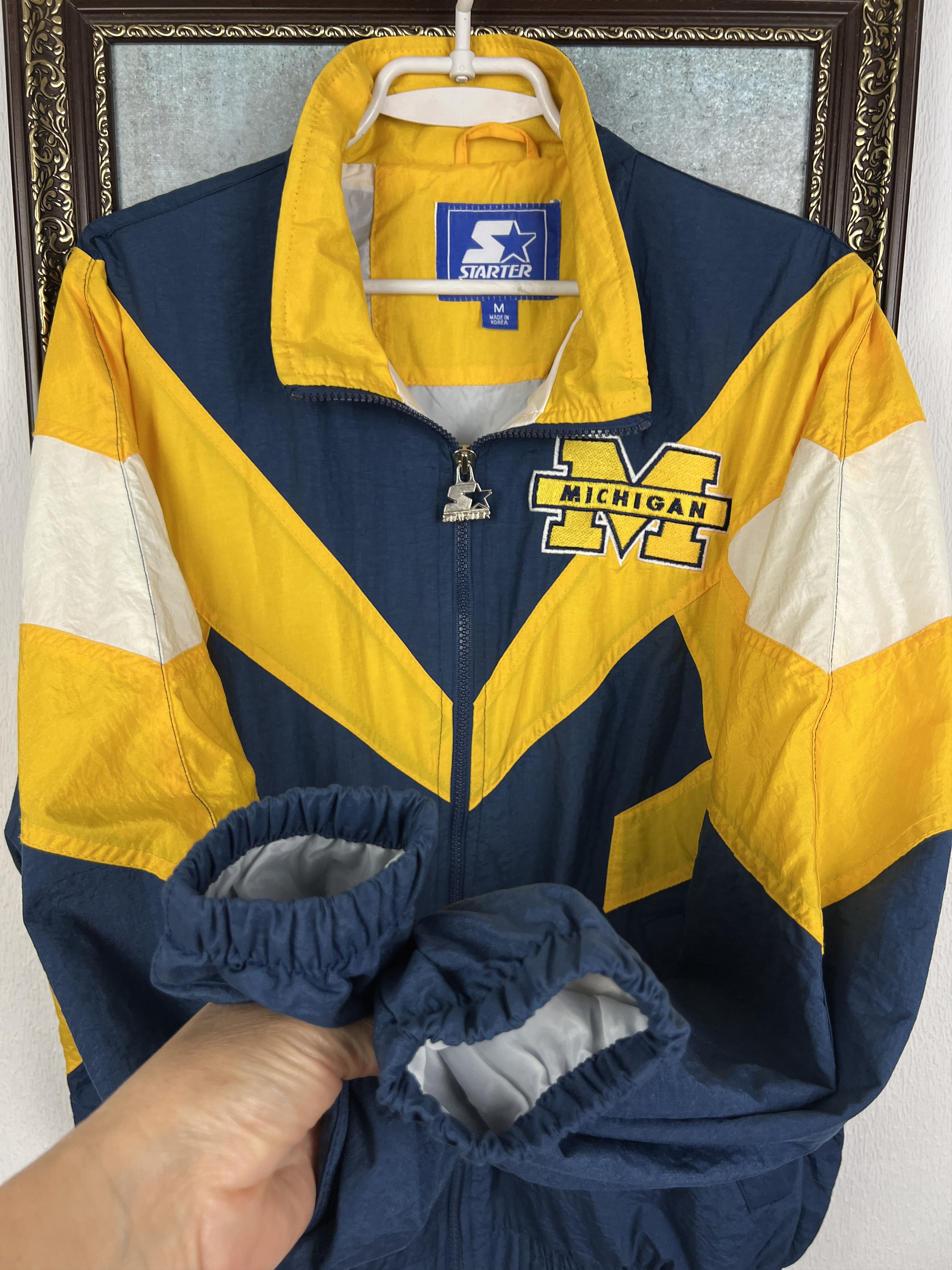 Starter Vintage Michigan Wolverines Jacket Track Top Windbreaker Size US M / EU 48-50 / 2 - 7 Thumbnail