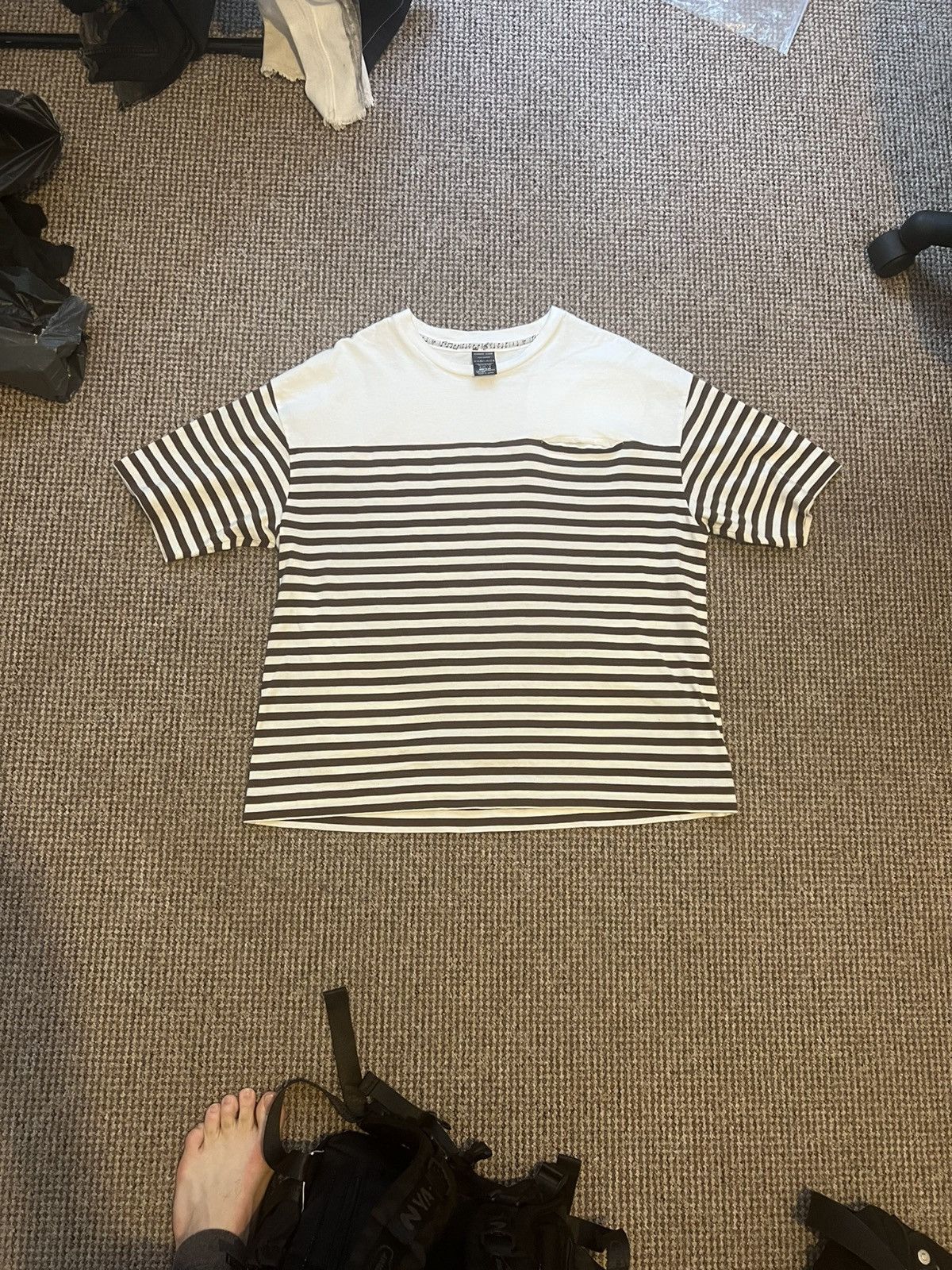 Number (N)ine 00ss Number Nine Striped 1 Pocket Tee Size US M / EU 48-50 / 2 - 1 Thumbnail