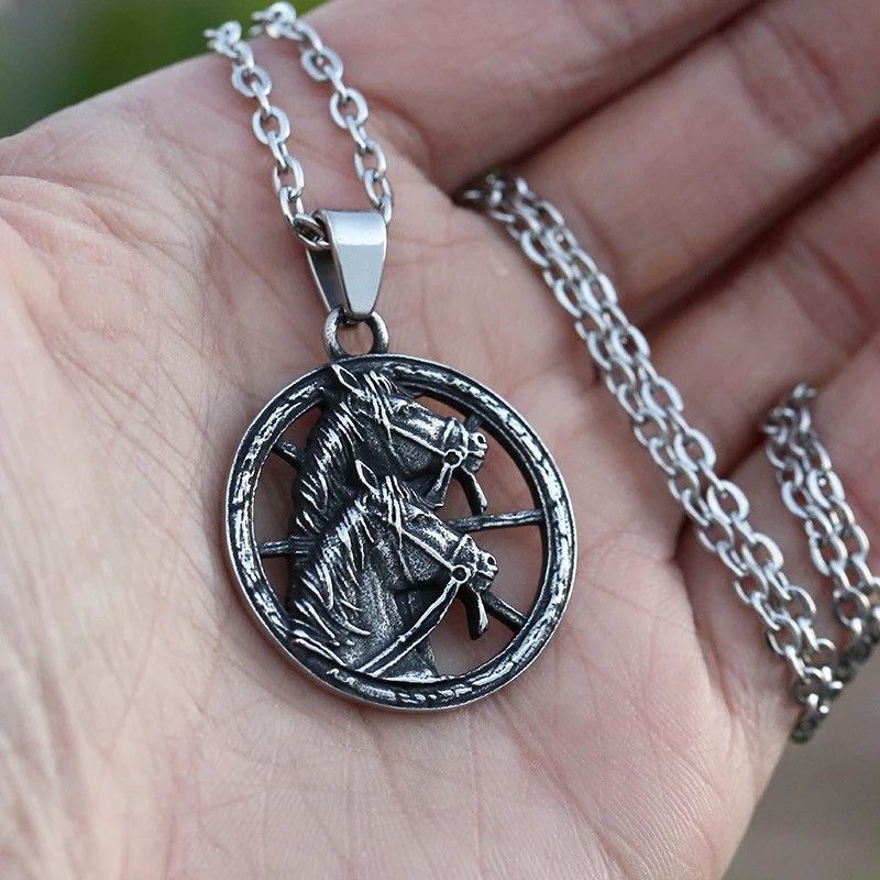 Jewelry Double Horses Long Necklace Size ONE SIZE - 3 Thumbnail
