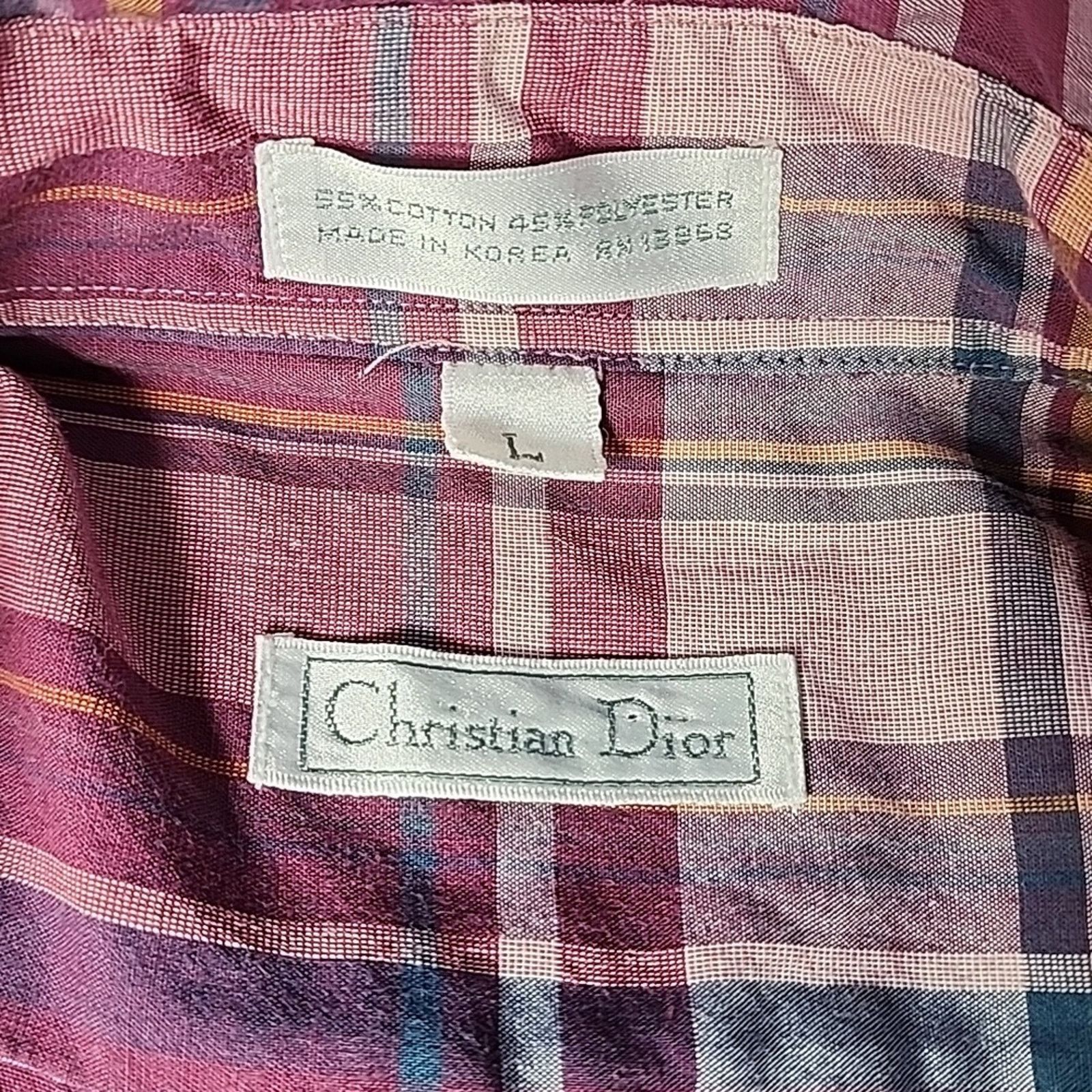 Dior Dior Plaid Shirt in Burgundy and Pink Size US L / EU 52-54 / 3 - 2 Thumbnail