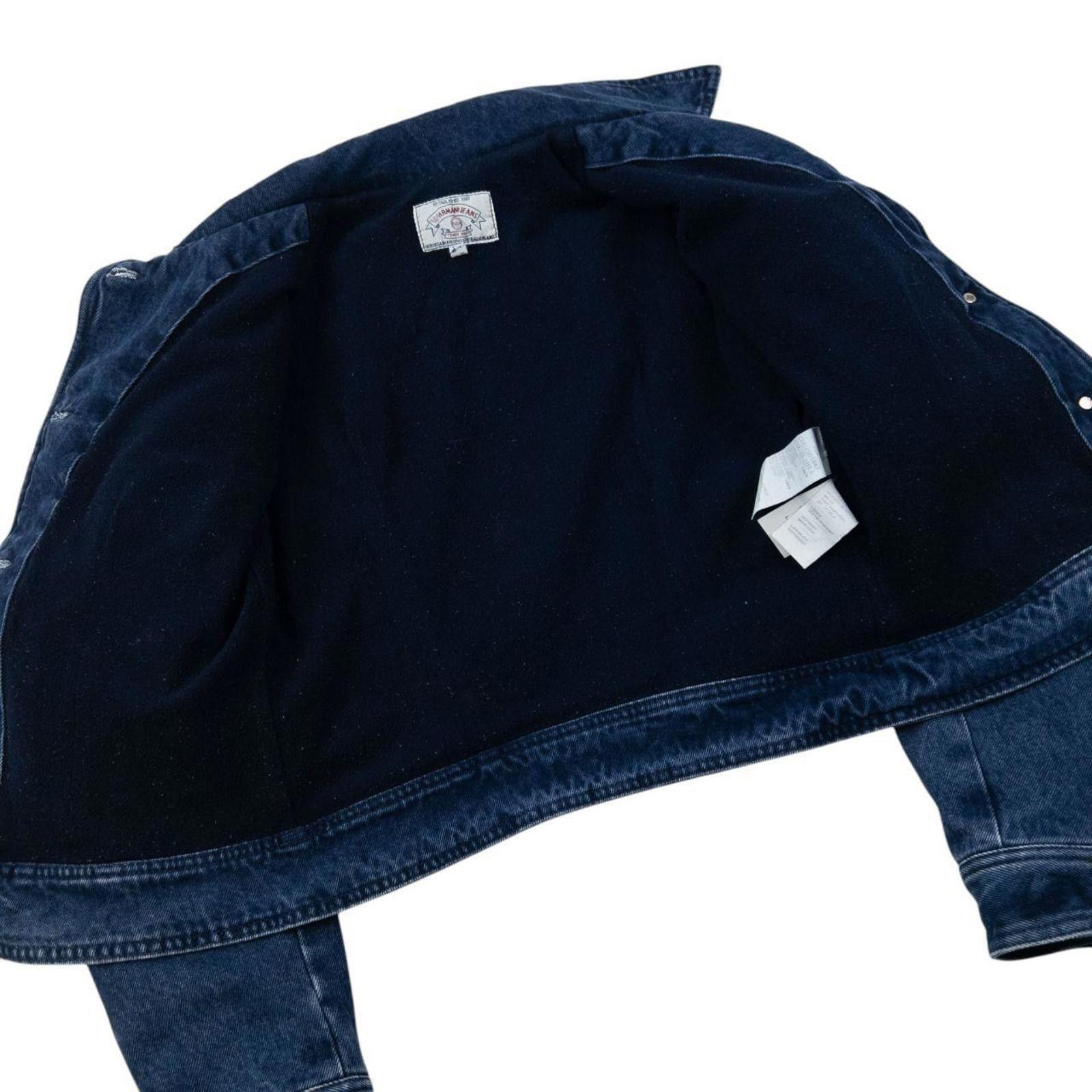 Other Vintage 90s Armani Jeans Fleece Lined Denim Jacket Womens M Size M / US 6-8 / IT 42-44 - 4 Thumbnail