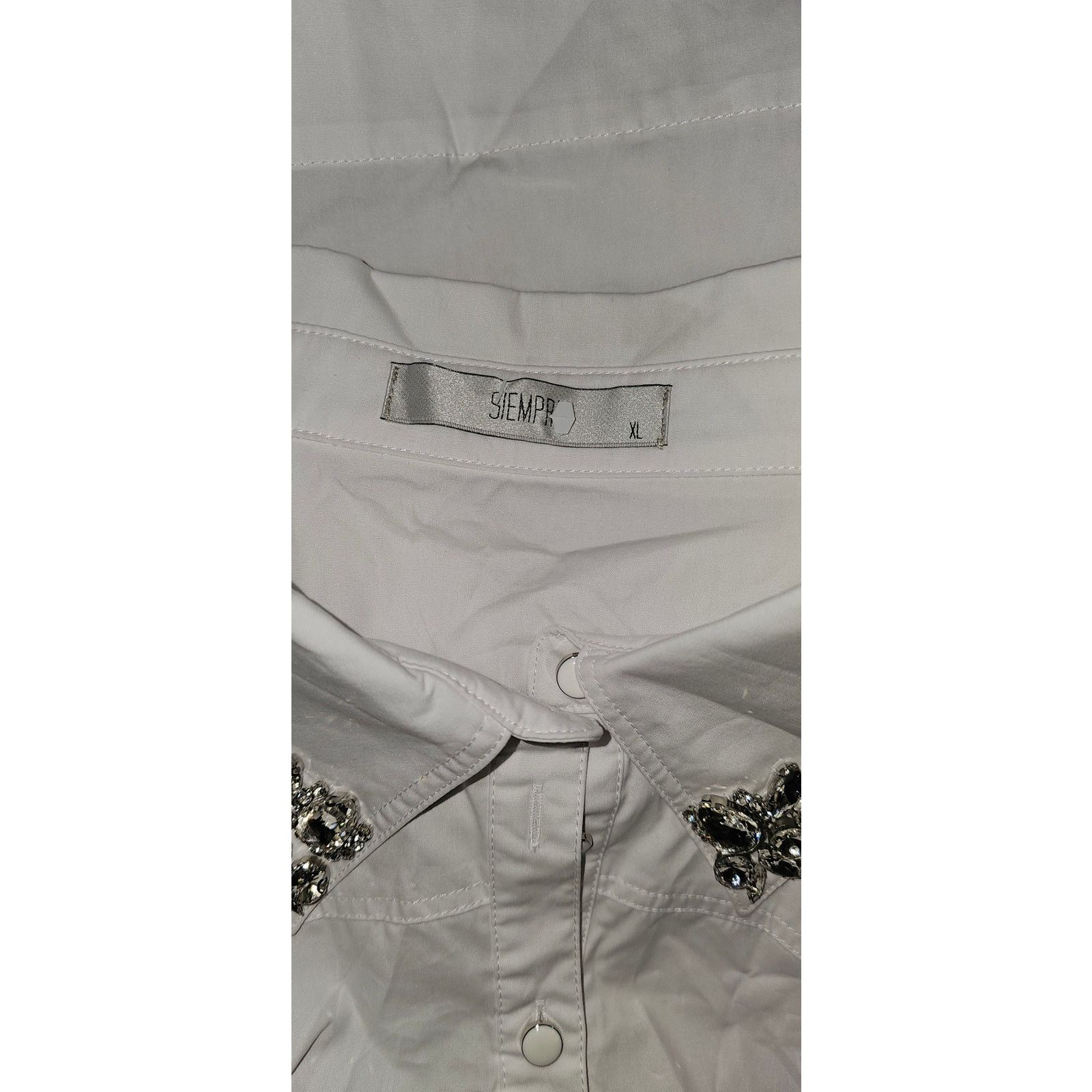Anthropologie New Siempre Embellished Collar Pleated Mini Shirt Dress XL Size XL / US 12-14 / IT 48-50 - 5 Thumbnail