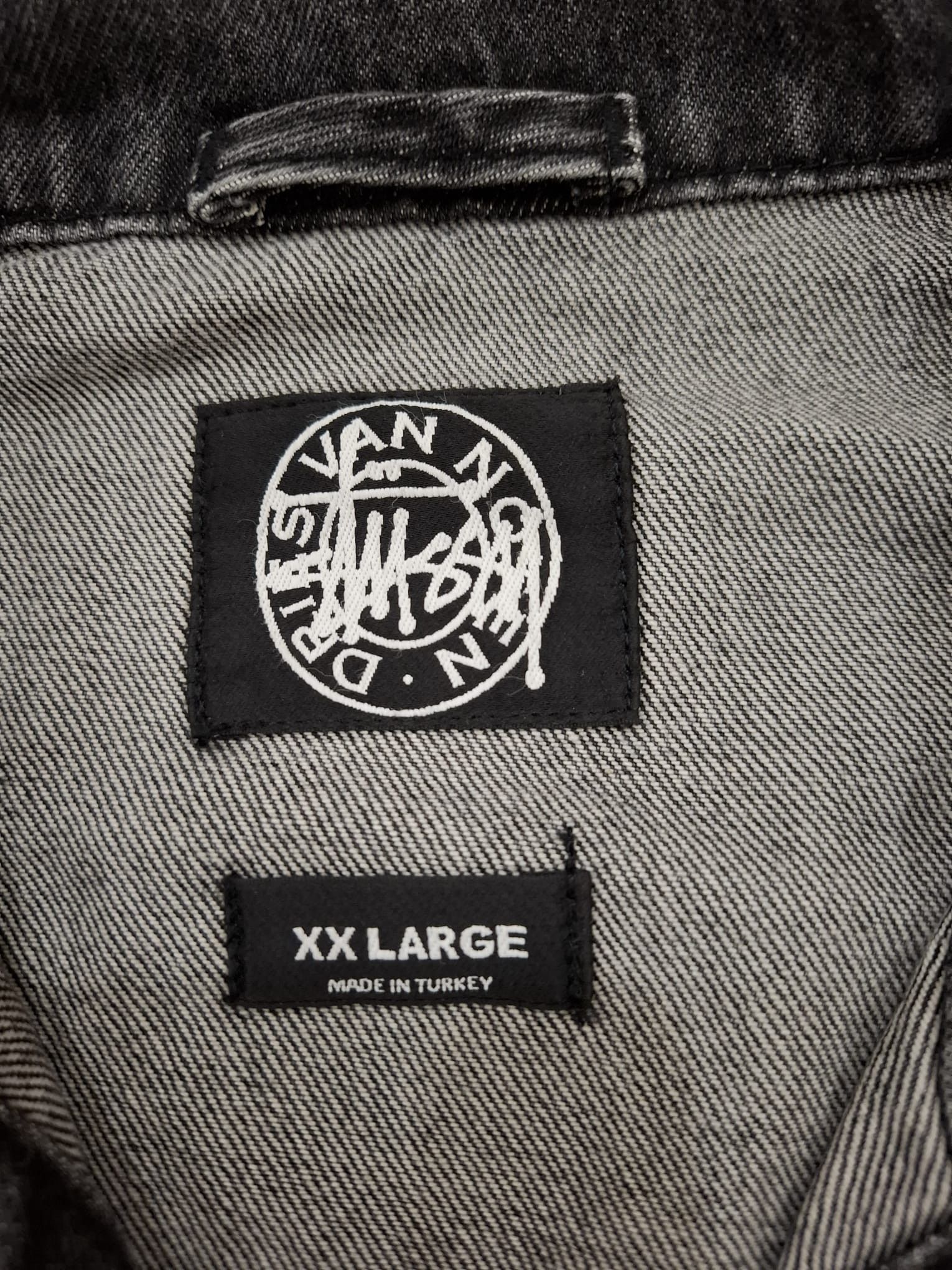 Dries Van Noten × Stussy Hand-Stencilled Denim Jacket Size US XXL / EU 58 / 5 - 8 Thumbnail