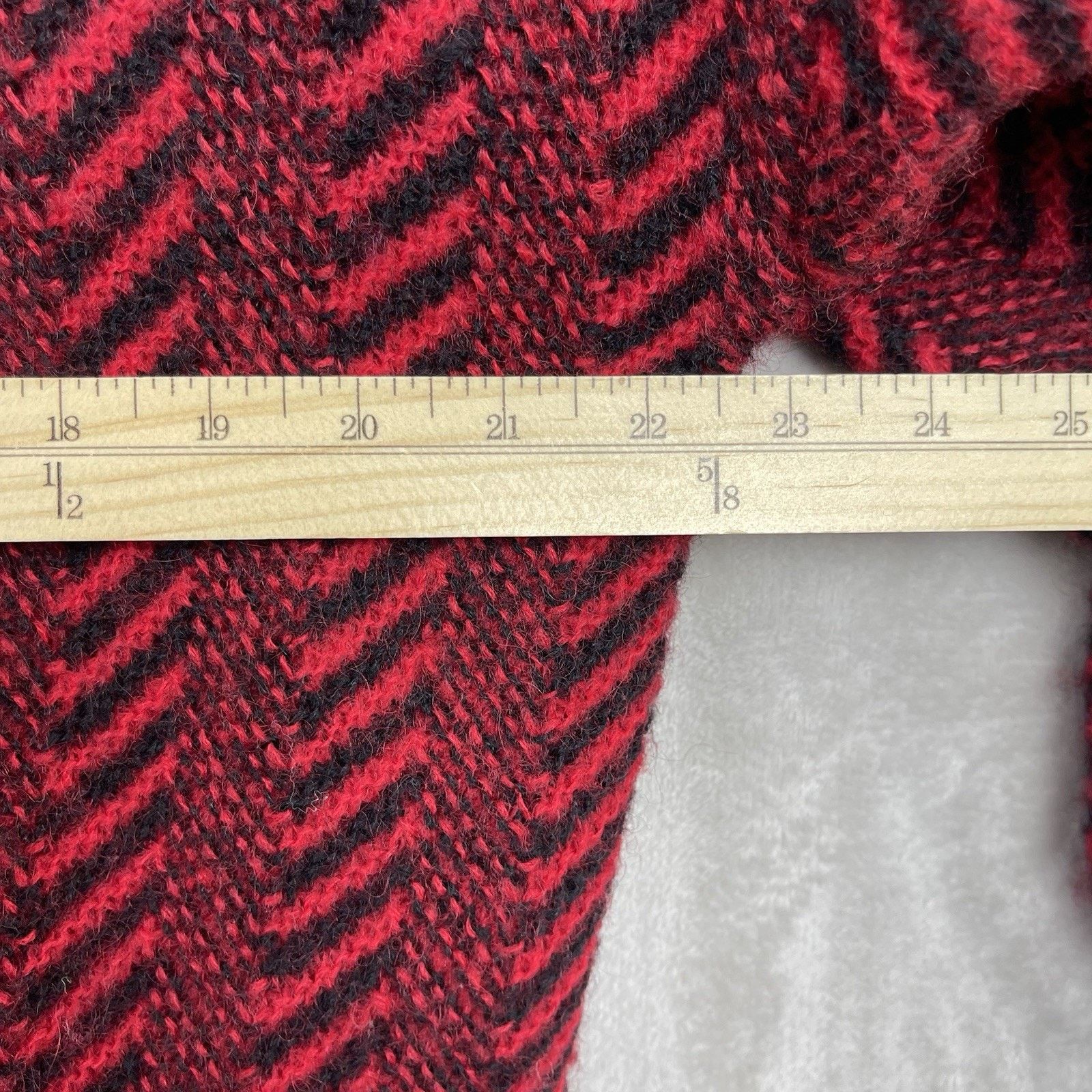 Other Vintage Saito Mohair Chevron Cardigan Red Black 80s Grail Size S / US 4 / IT 40 - 14 Thumbnail