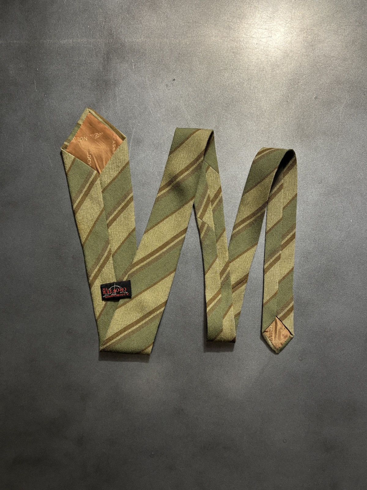 Vintage Made in Scotland Vintage Wool Tie Crofter Striped Green 70s Size ONE SIZE - 8 Thumbnail
